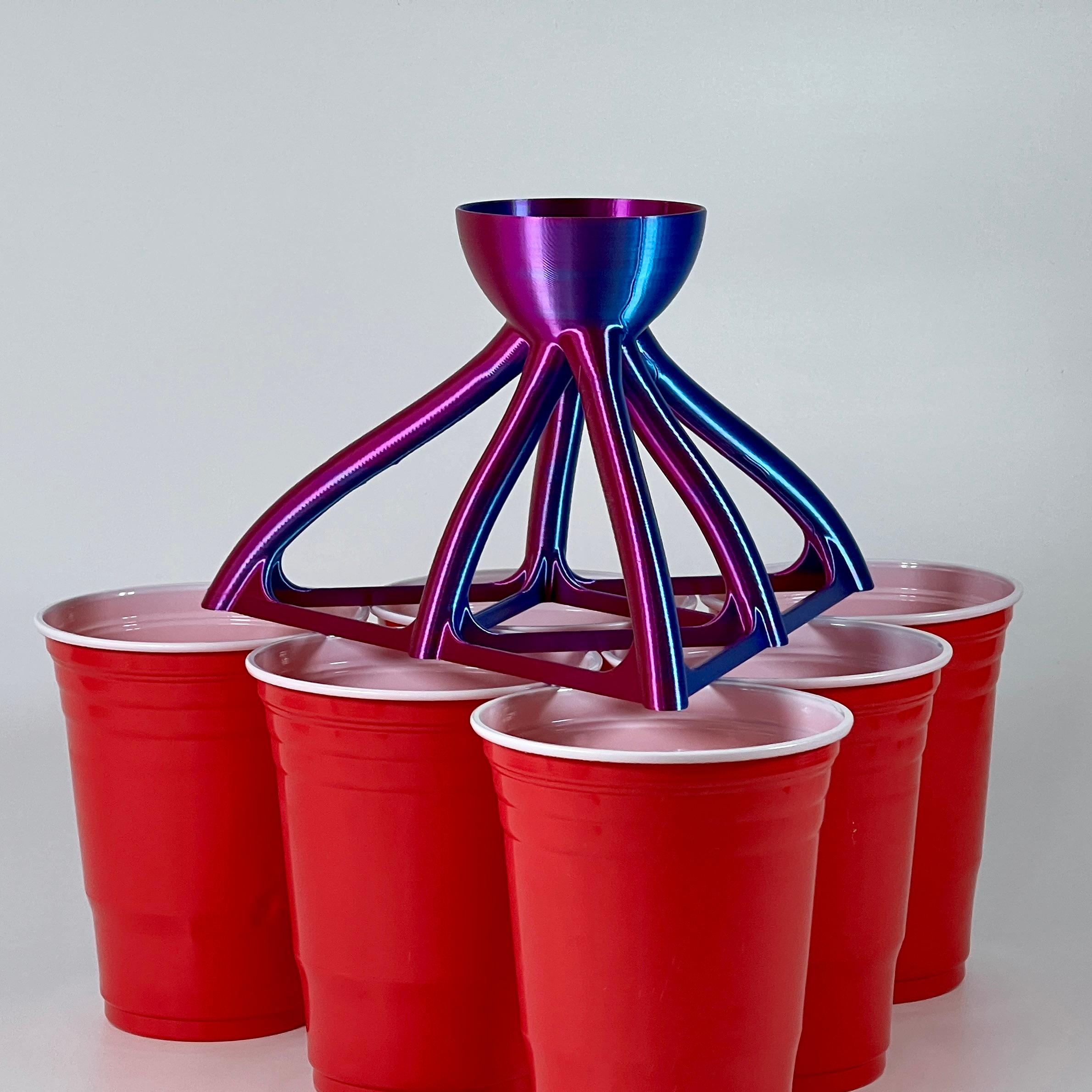 Beer Pong Funnel Filler for 6 Cups 3d model
