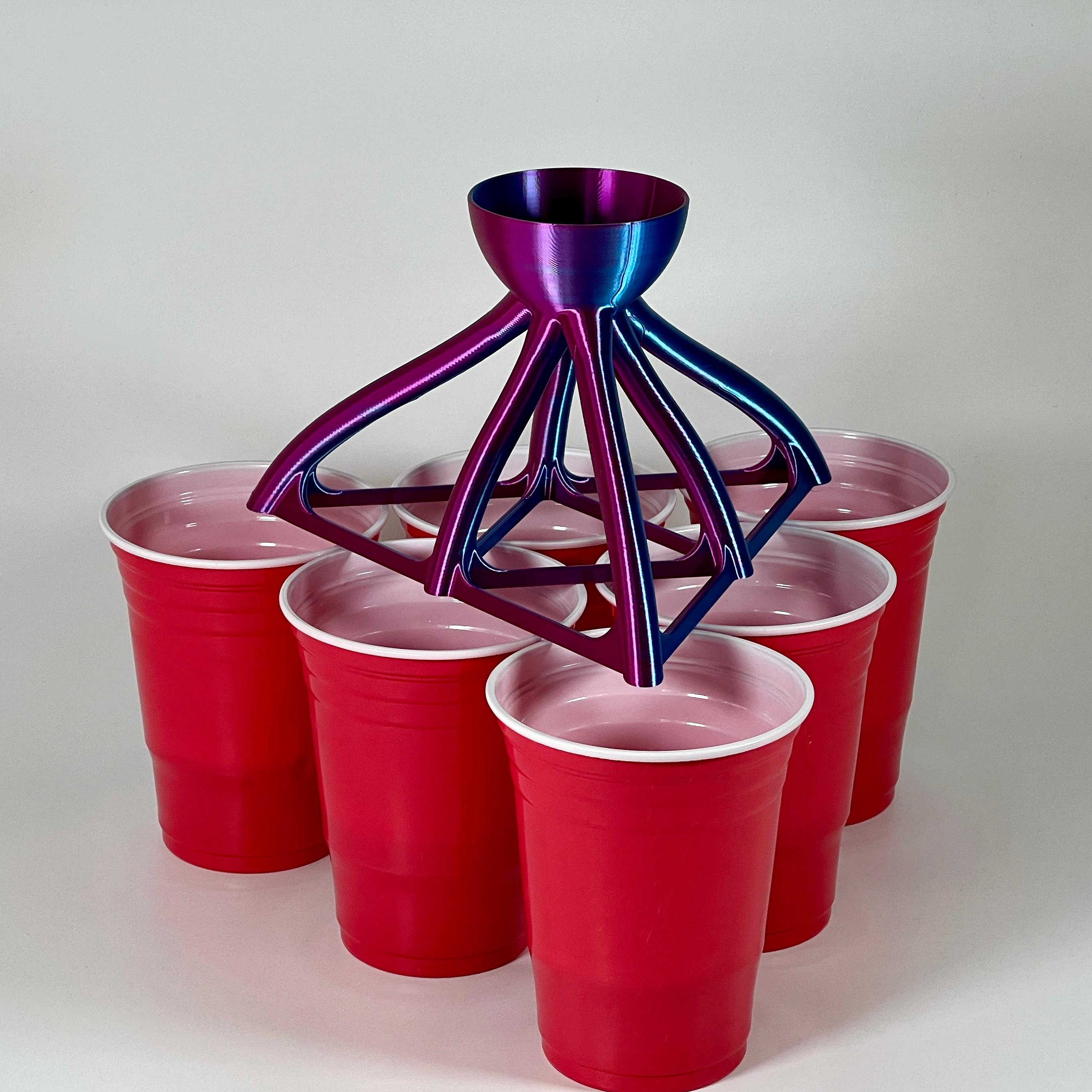 Beer Pong Funnel Filler for 6 Cups 3d model