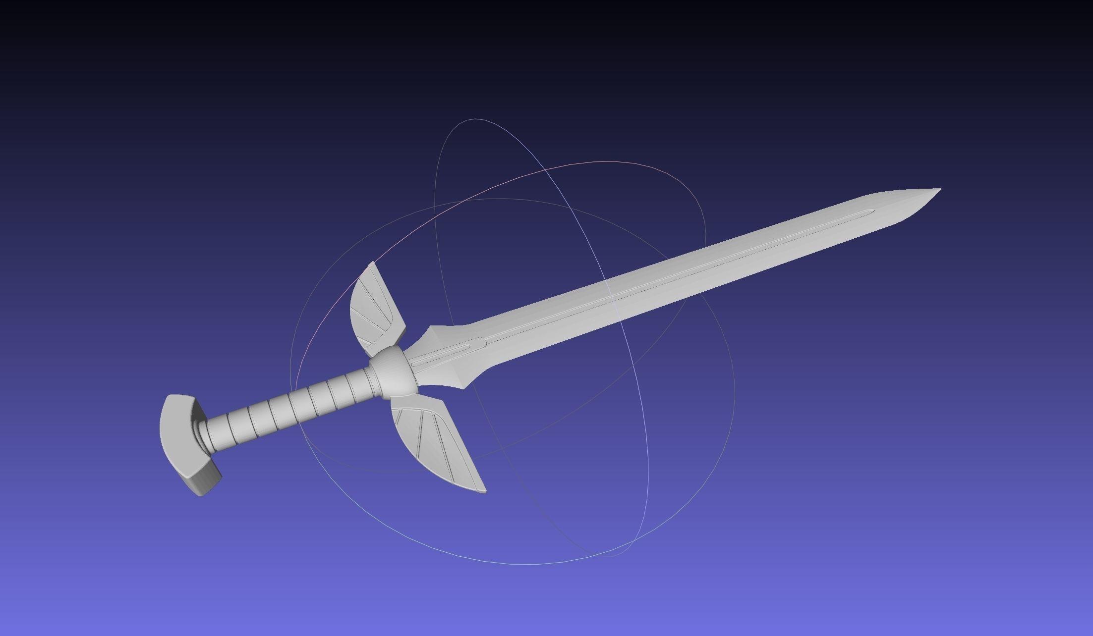 Fairy Tail Erza Scarlet 3D-Printable Sword Assembly 3d model