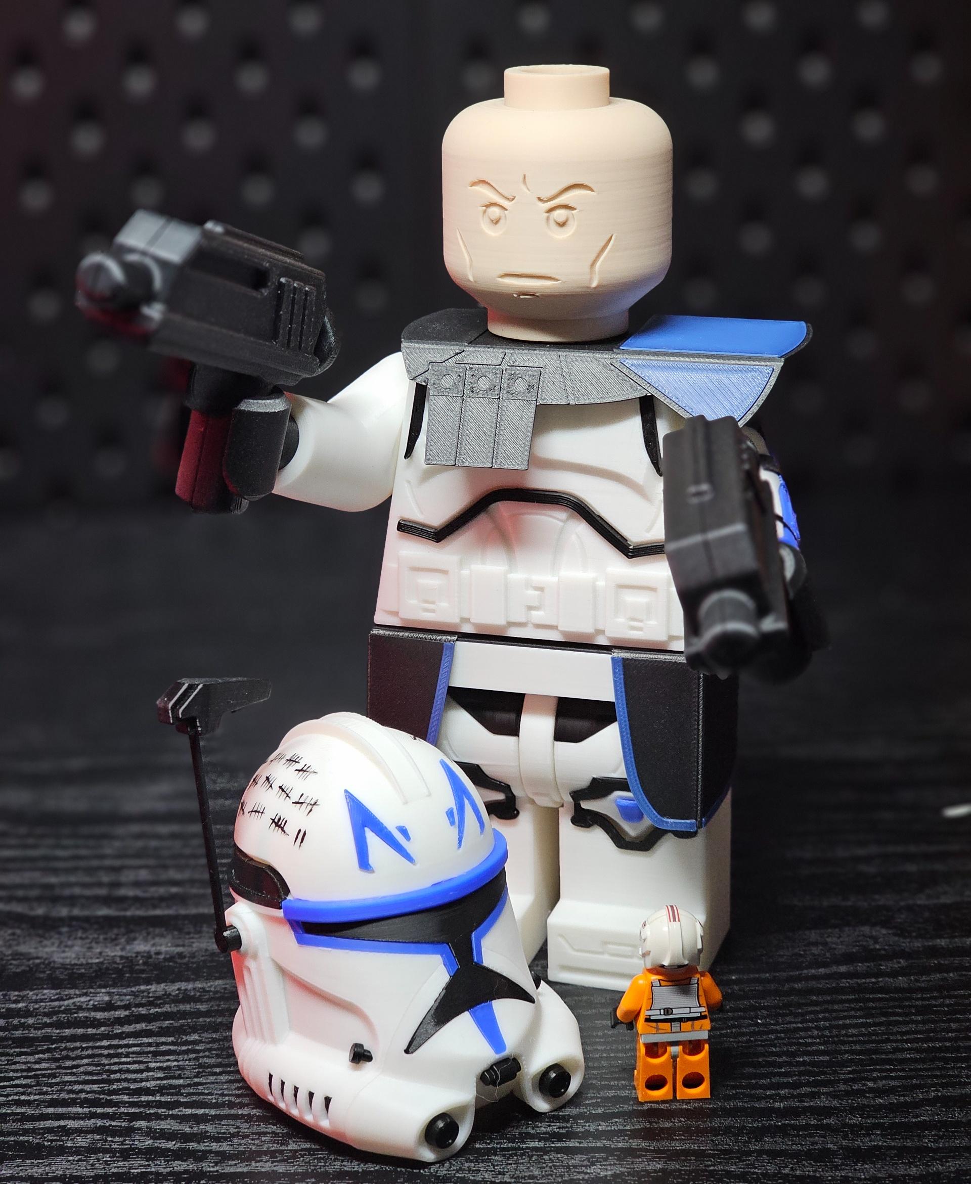 Captain Rex (9 inch brick figure, NO MMU/AMS, NO supports, NO glue) - "In my book, experience outranks everything." - 3d model