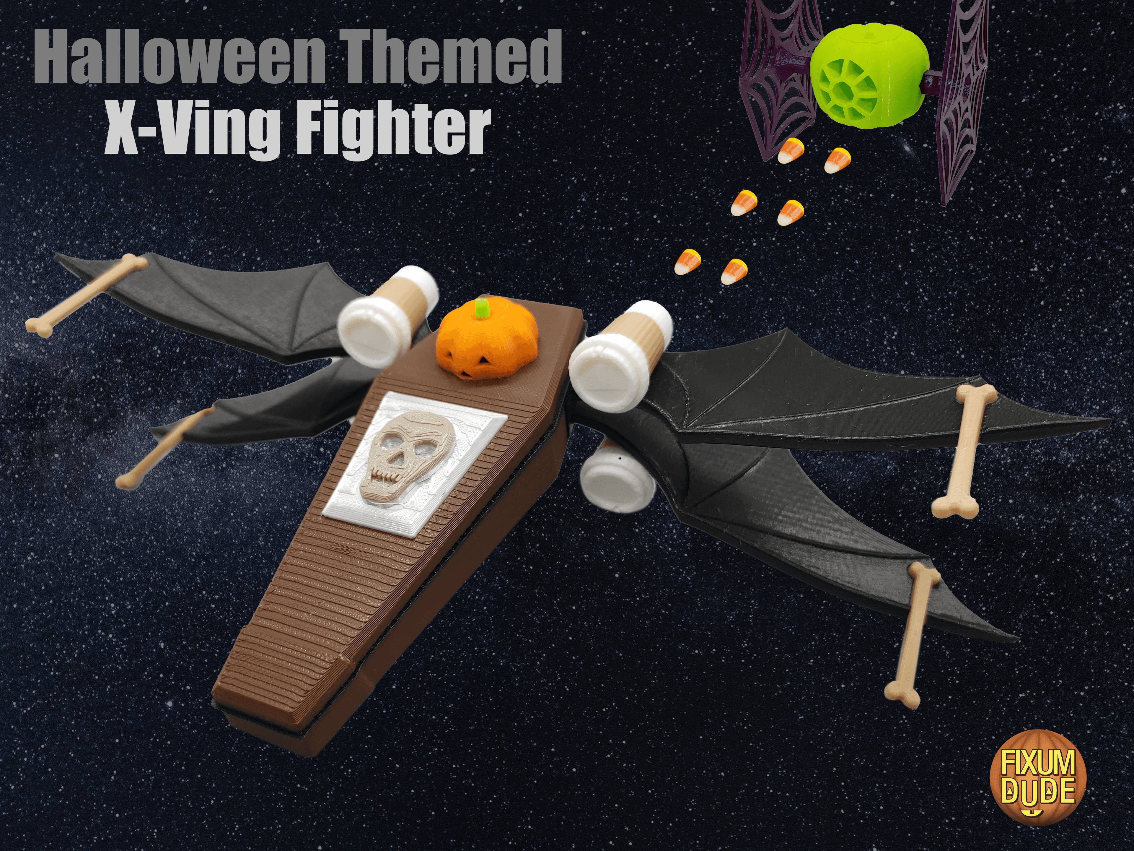 X-Ving Fighter (Halloween/Vampire Themed Star Wars X-wing Starfighter) 3d model