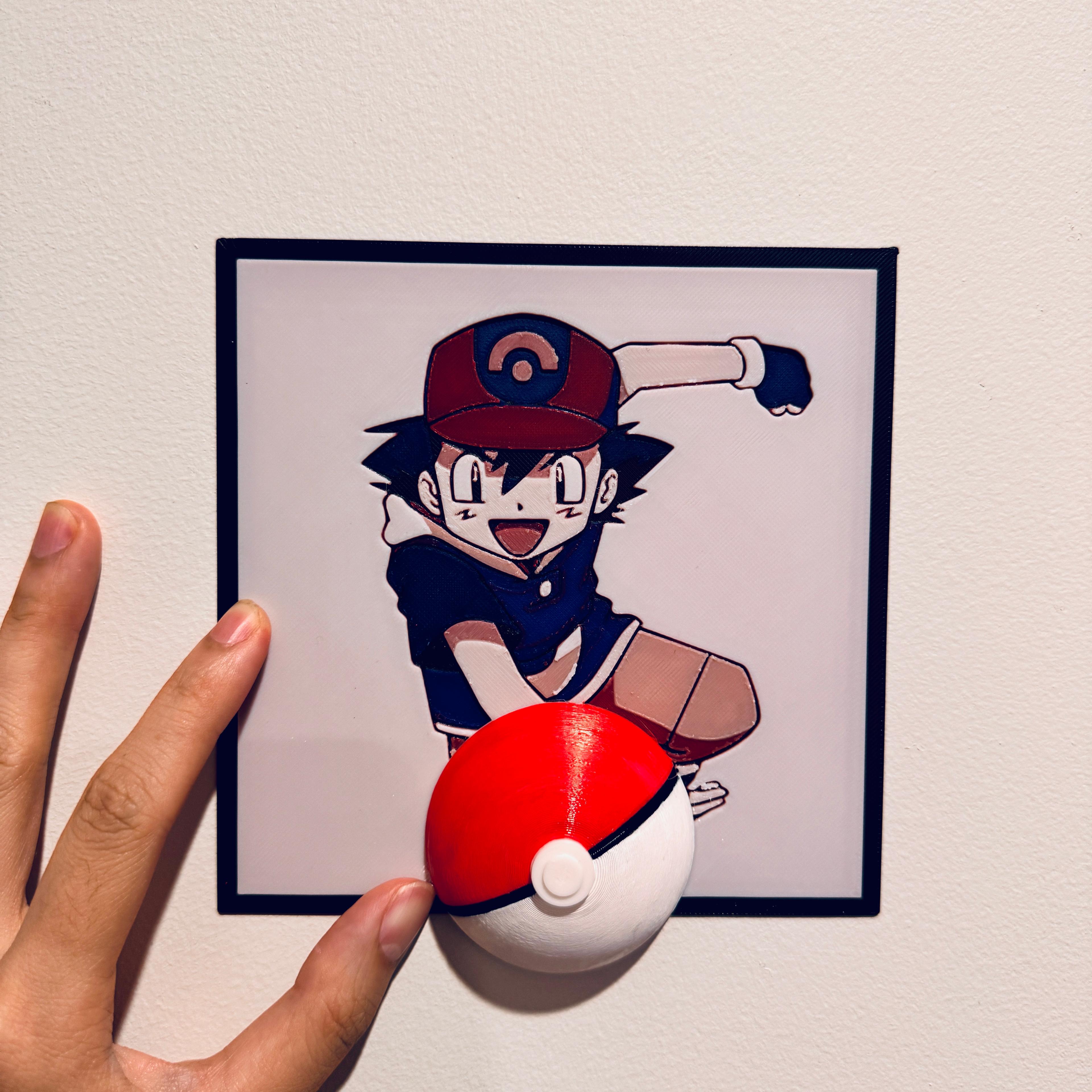 Thrown Pokeball (Paid) - HueForge Hybrid Print 3d model