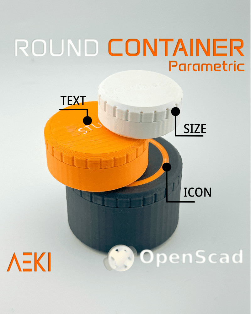 Parametric round container 3d model