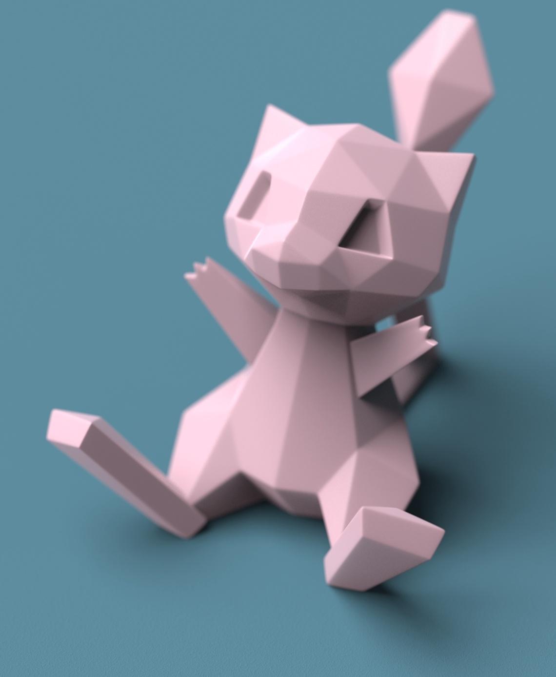 Low-poly Mew 3d model