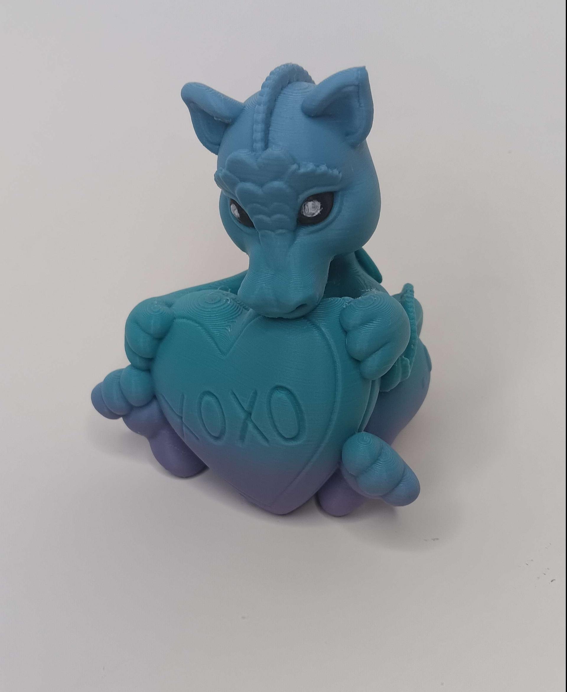 Candy -The Baby Dragon - Printed in sliceworx Aquarius Purple+Blueish Green. So cute. - 3d model