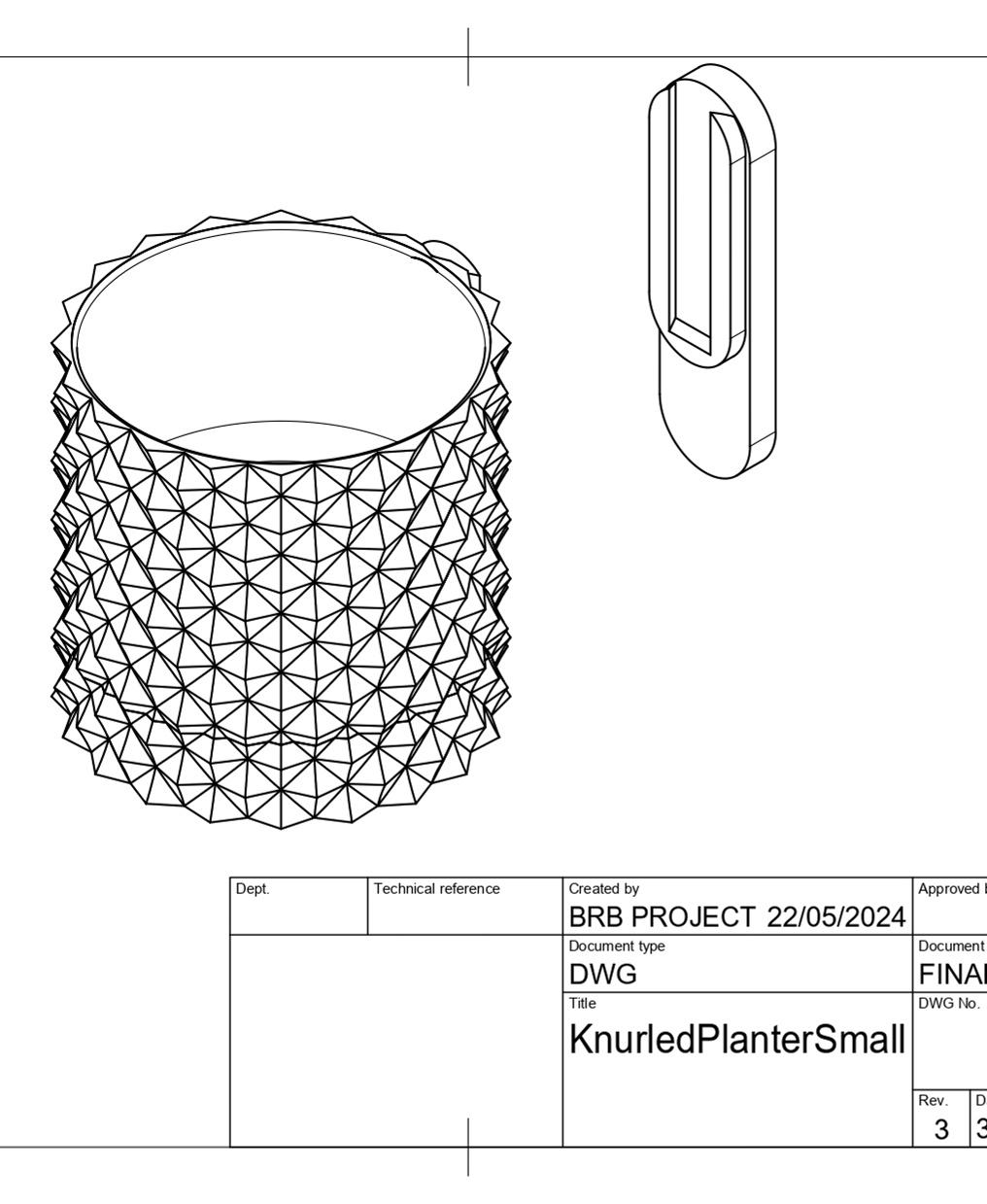 Knurled Planter / Vase 3d model
