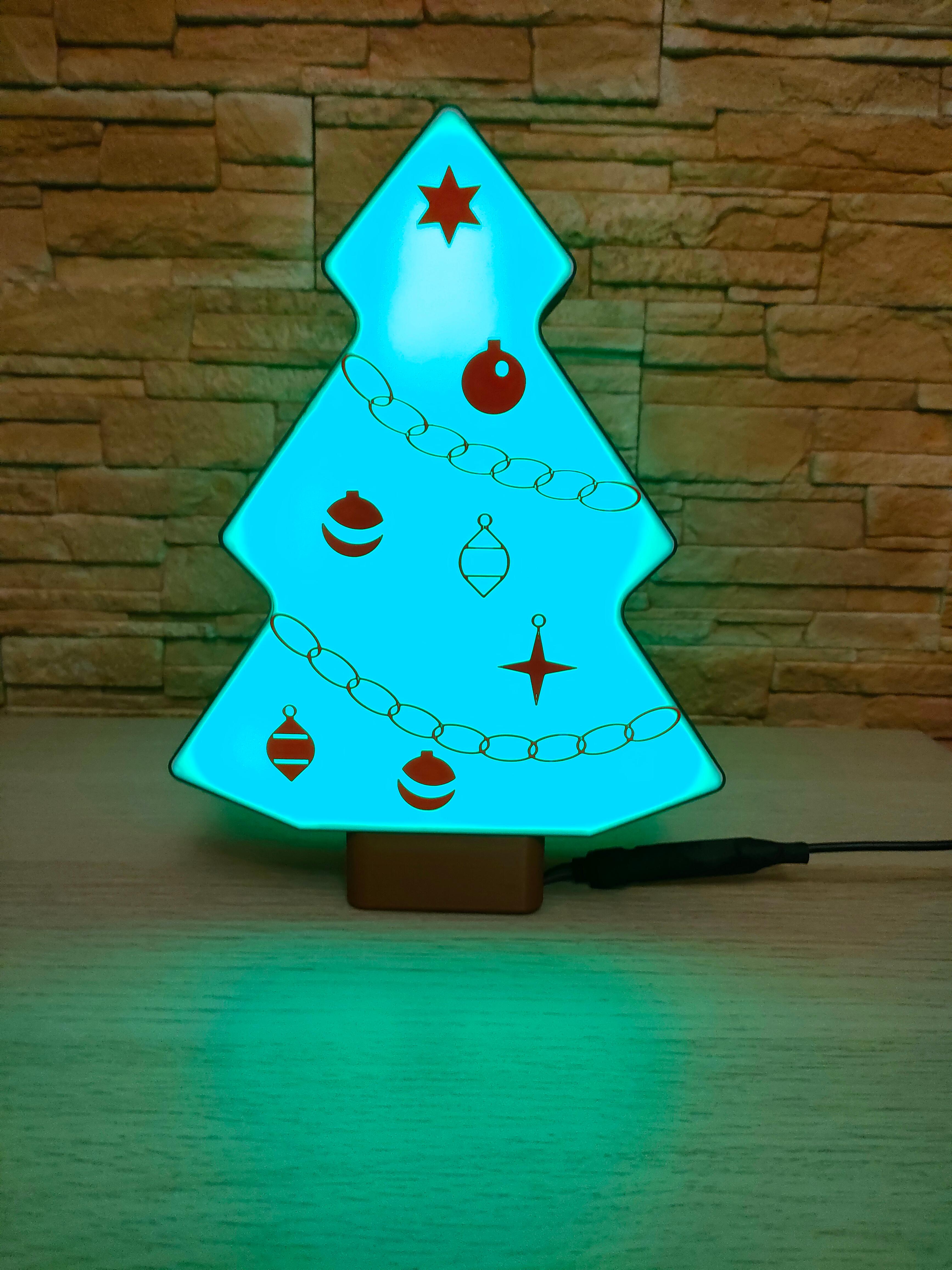 Christmas tree lamp with RGB LED lights 3d model