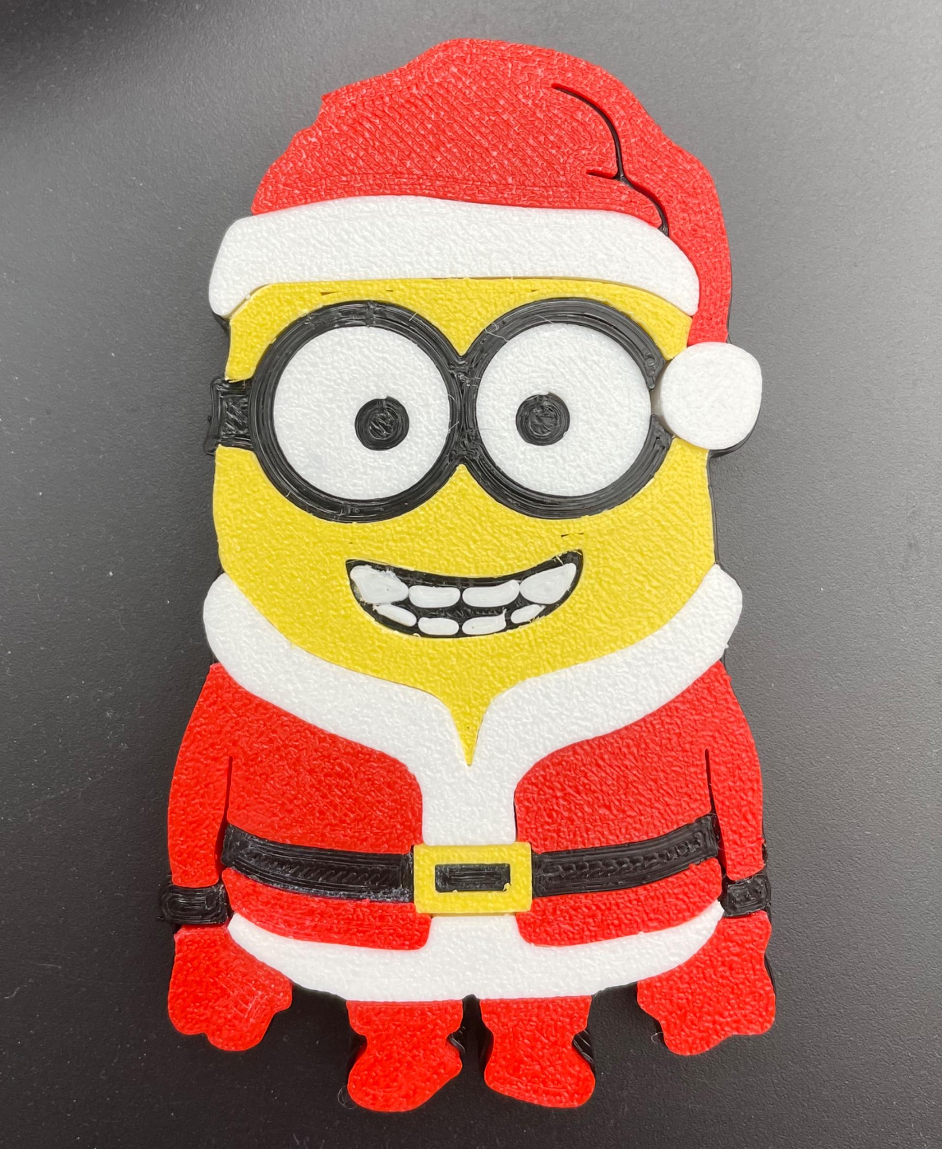 CHRISTMAS MINION - The model printed great! I scaled this model down to 75% in my slicer and is still fit together quite nicely. I definitely recommend this printing out this awesome model for the Holiday season! - 3d model