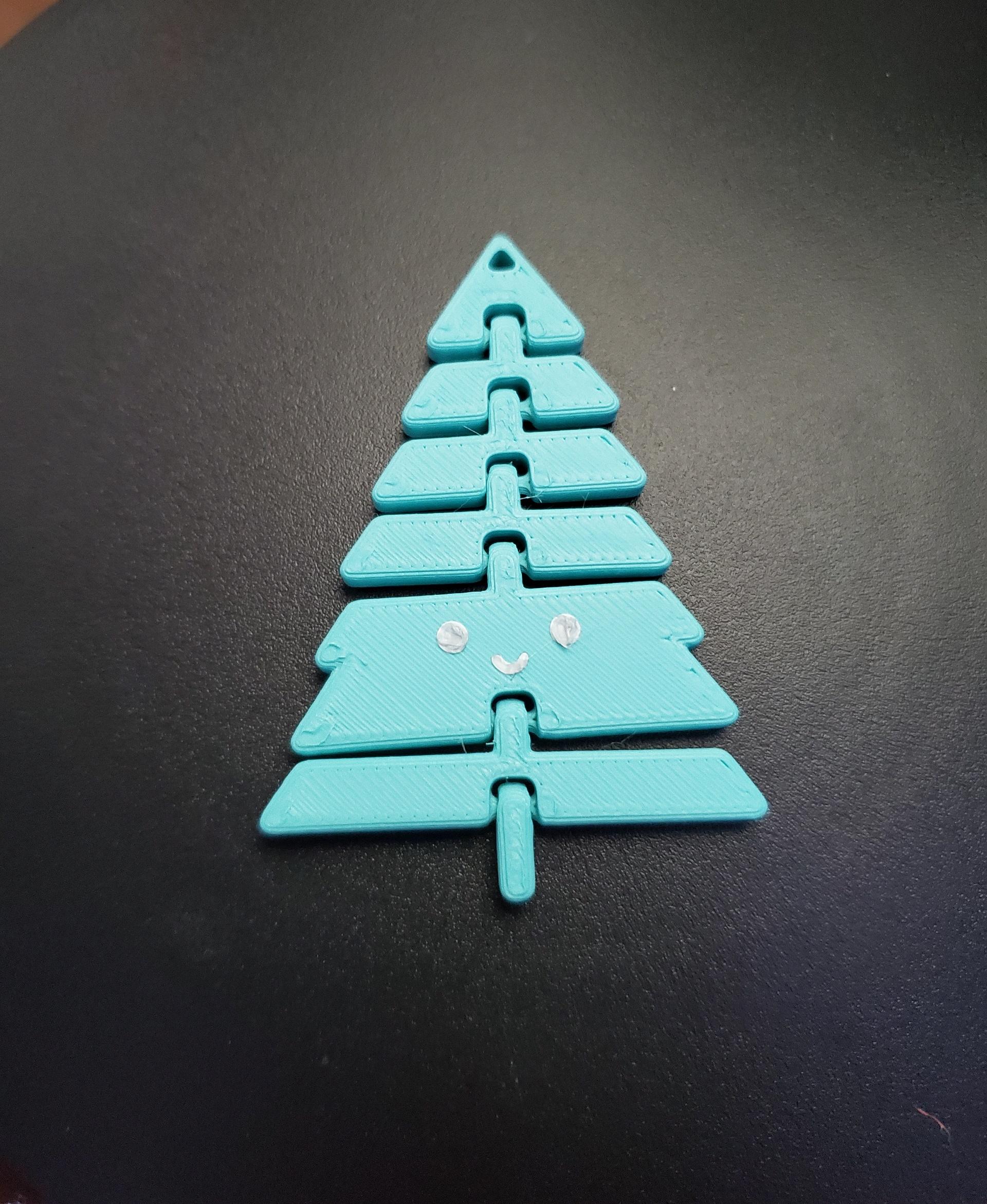 Articulated Kawaii Christmas Tree Keychain - Print in place fidget toy - 3mf - polyterra arctic teal - 3d model