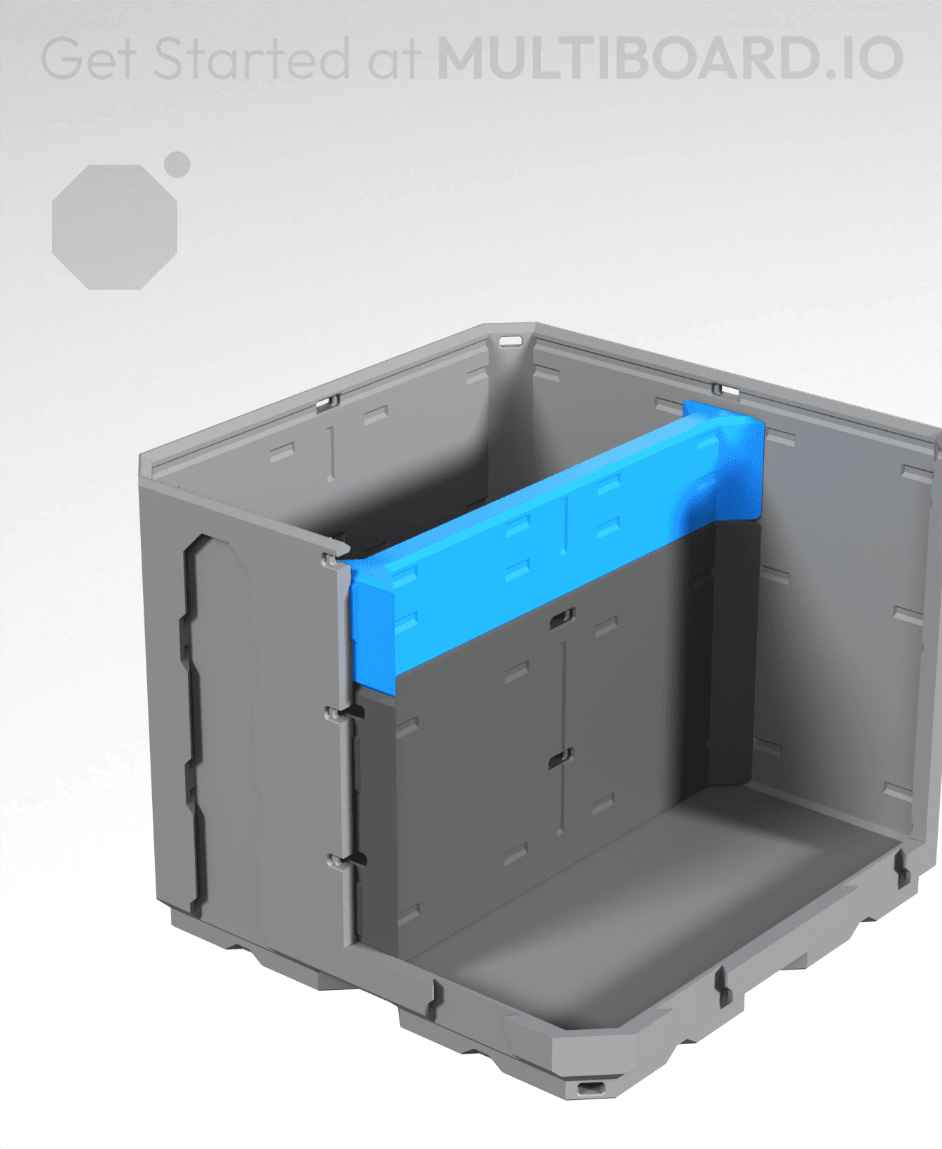 2x0.5H - Short Top Multibin Divider 3d model