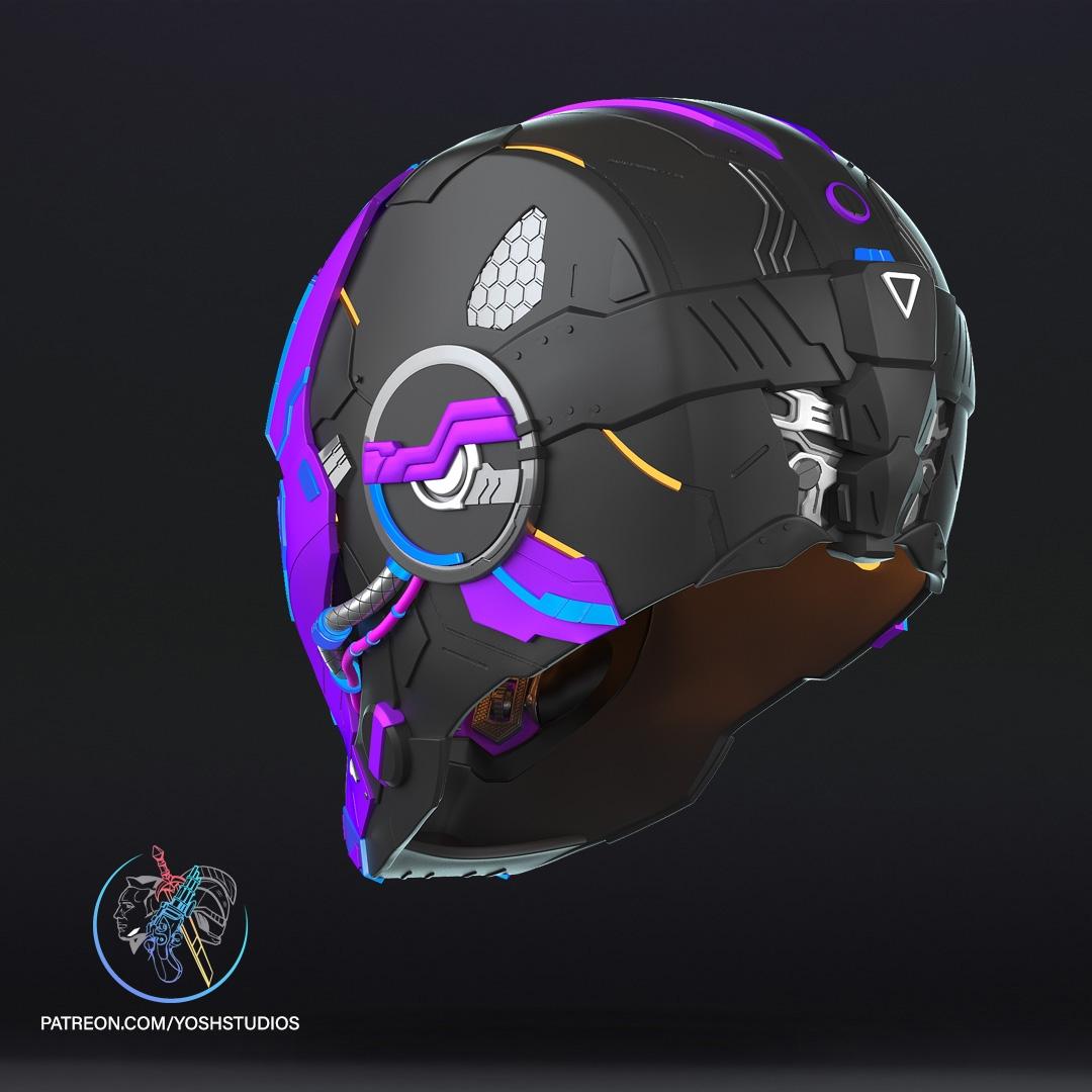 CyberPunk Iron Man Helmet 3d Print File STL 3d model