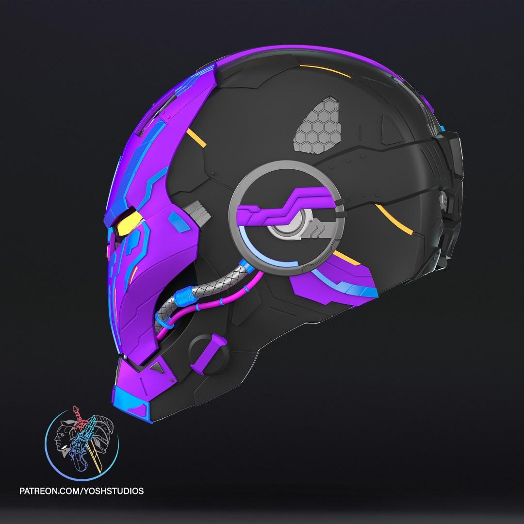 CyberPunk Iron Man Helmet 3d Print File STL 3d model