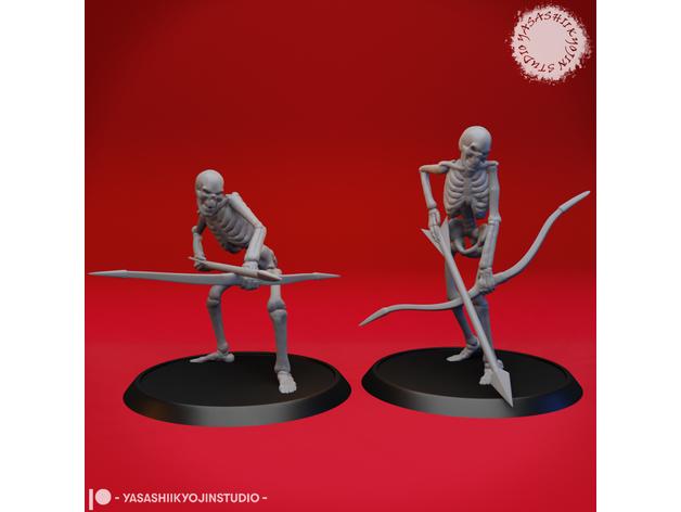 Undead Skeleton Archers - Tabletop Miniature 3d model