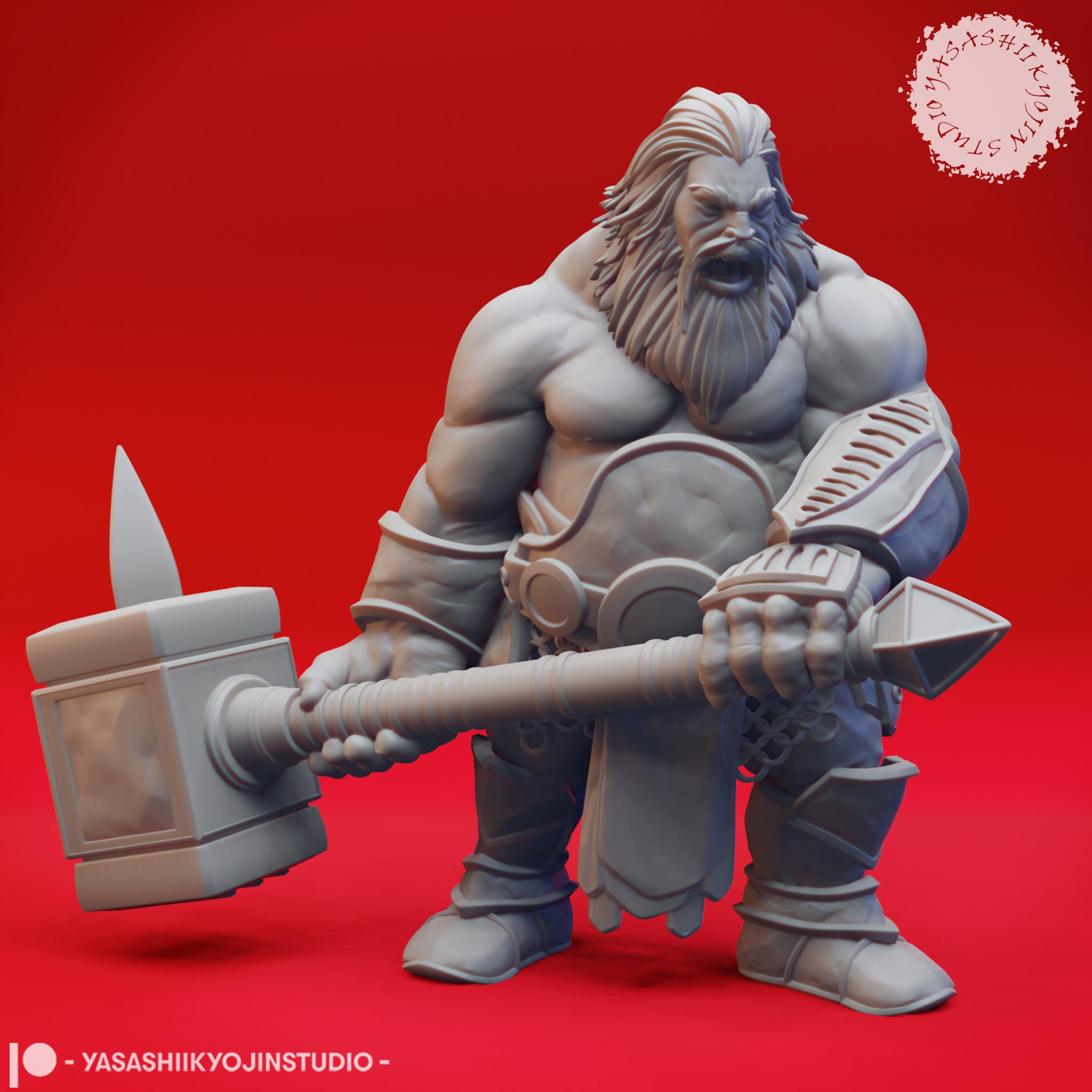 Fire Giants - Tabletop Miniatures (Pre-Supported) 3d model