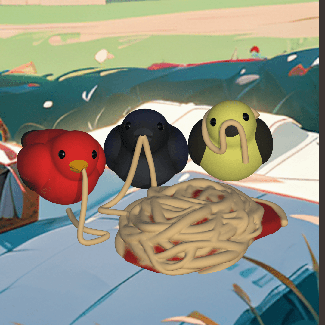 The Spaghetti Dinner (bird) 3d model