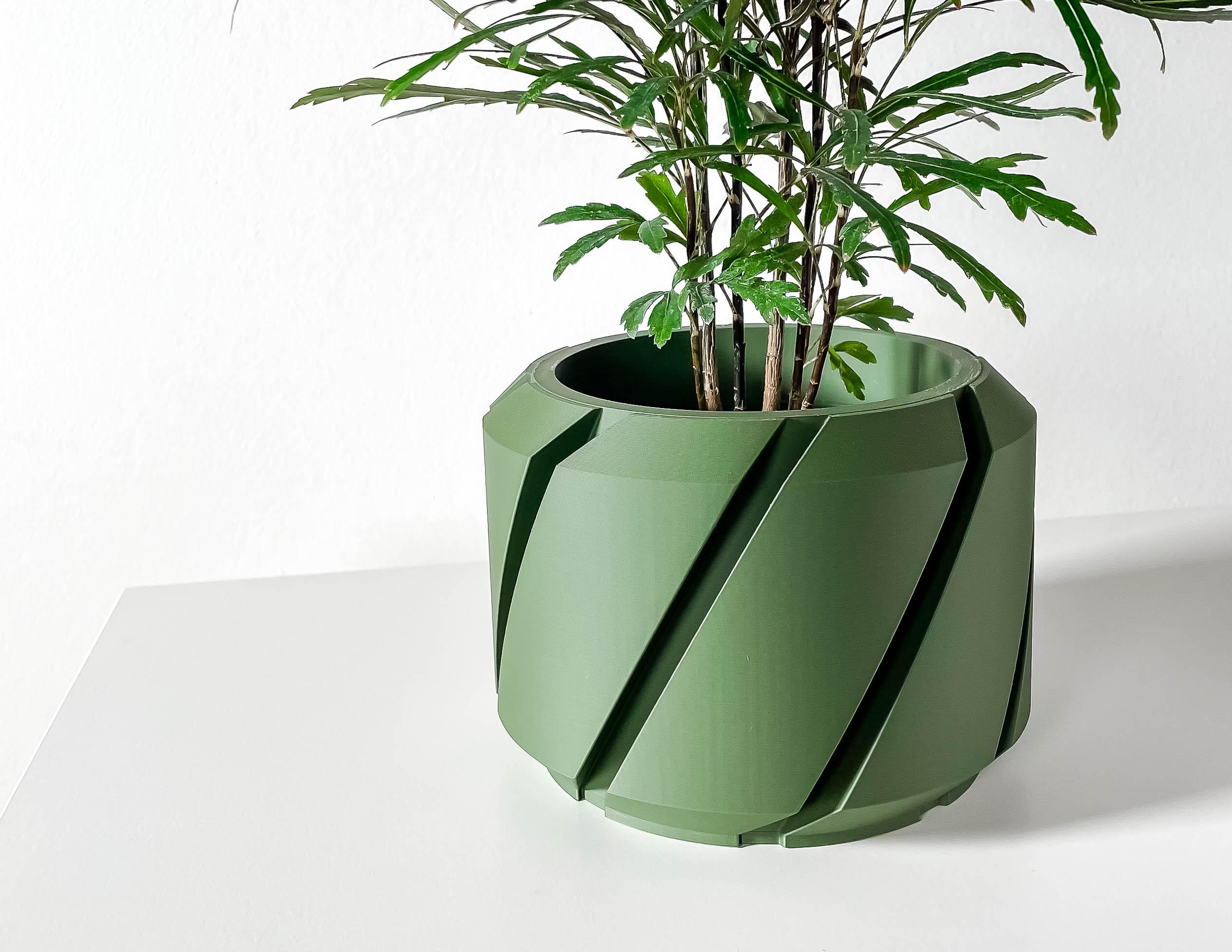 The Cens Planter Pot with Drainage Tray & Stand | Modern and Unique Home Decor for Plants 3d model