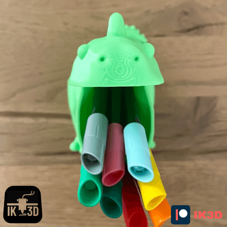 Chubby T-Rex Dinosaur Pencil Holder / Pot / Container 3d model