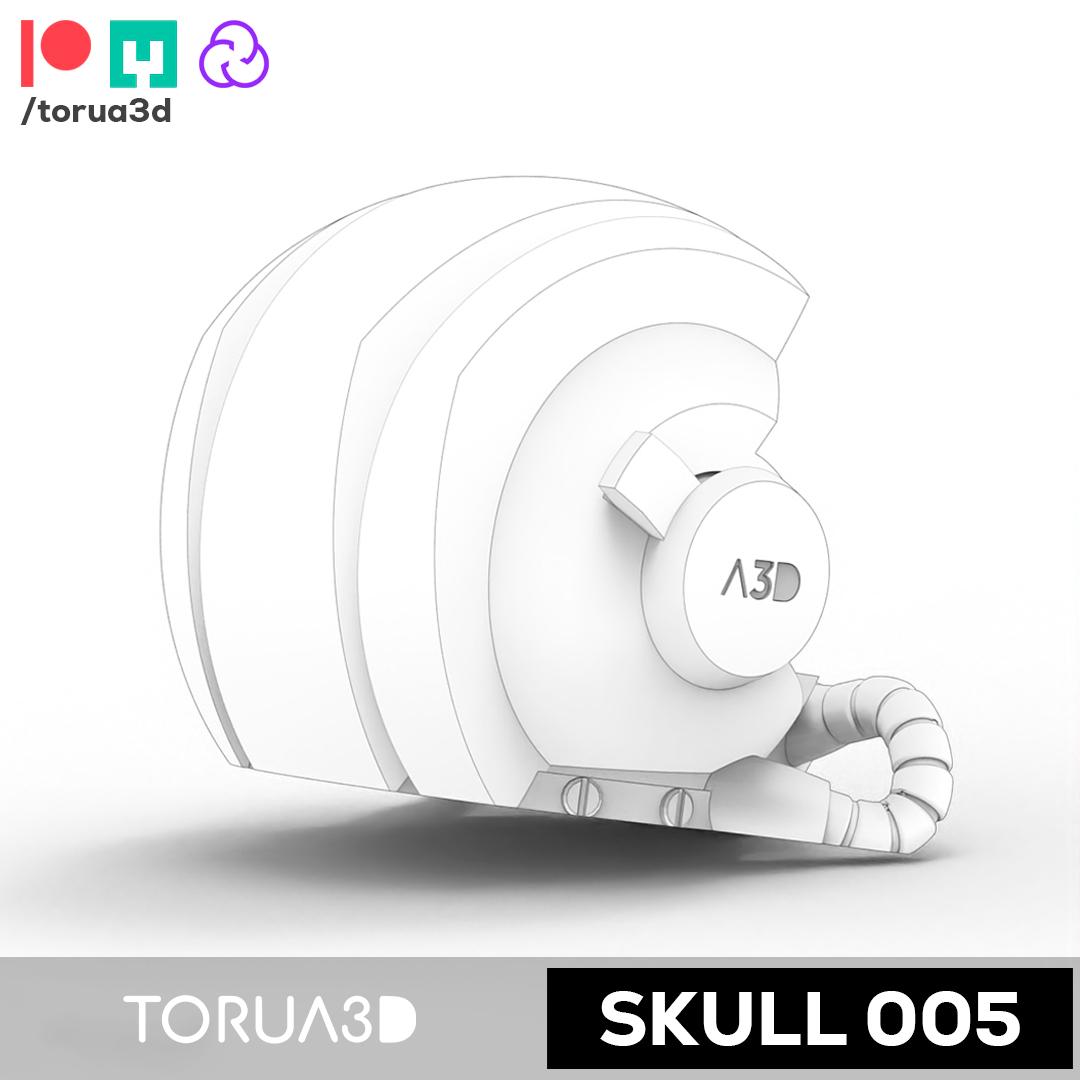 Astronaut Skull 005 - Art - Print in place - STL 3d model