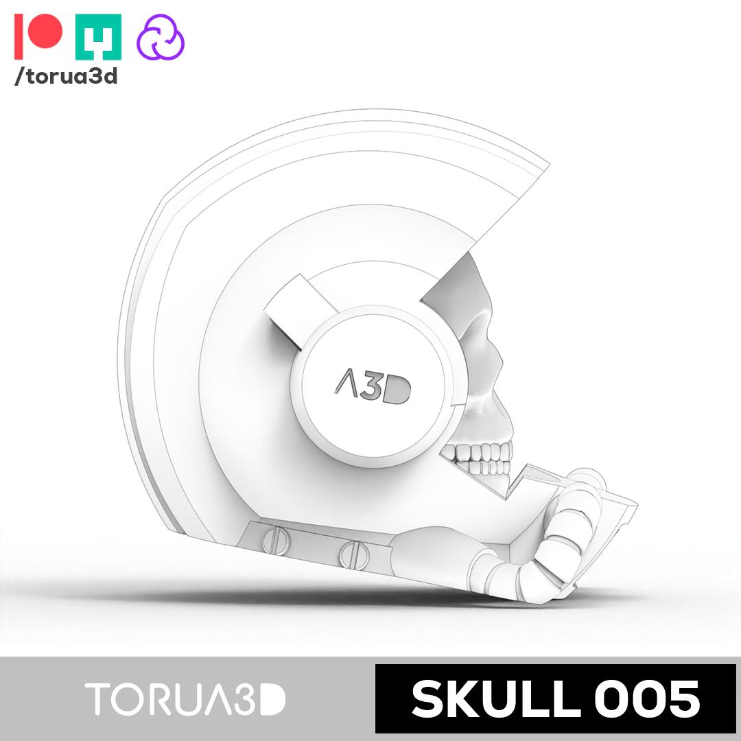 Astronaut Skull 005 - Art - Print in place - STL 3d model