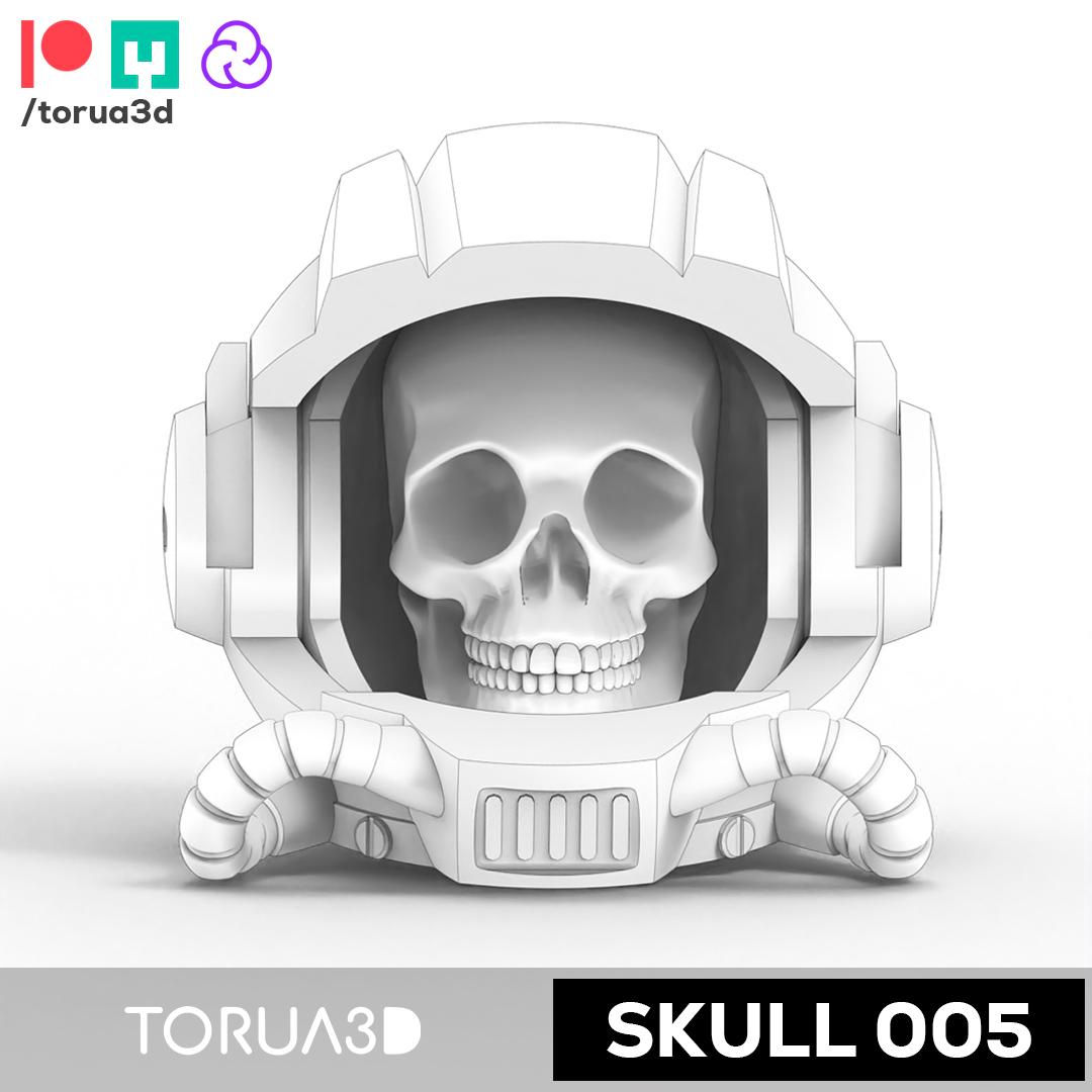 Astronaut Skull 005 - Art - Print in place - STL 3d model