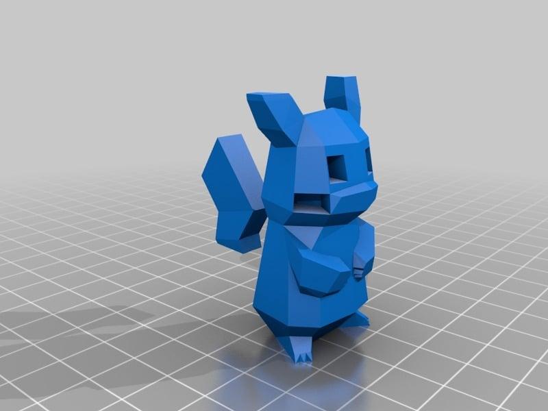 Low-Poly Pikachu  - Multi and Dual Extrusion version 3d model