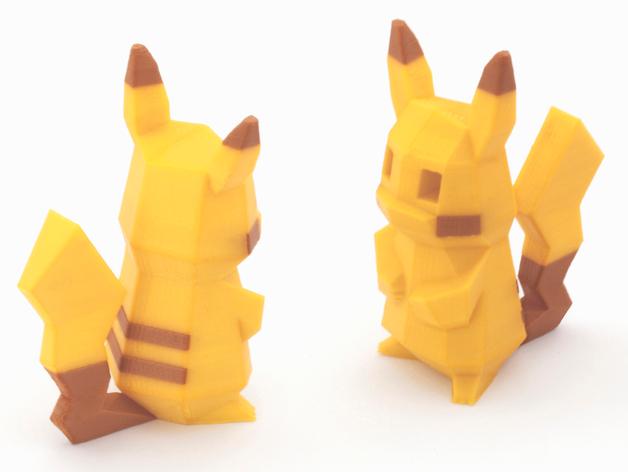 Low-Poly Pikachu  - Multi and Dual Extrusion version 3d model