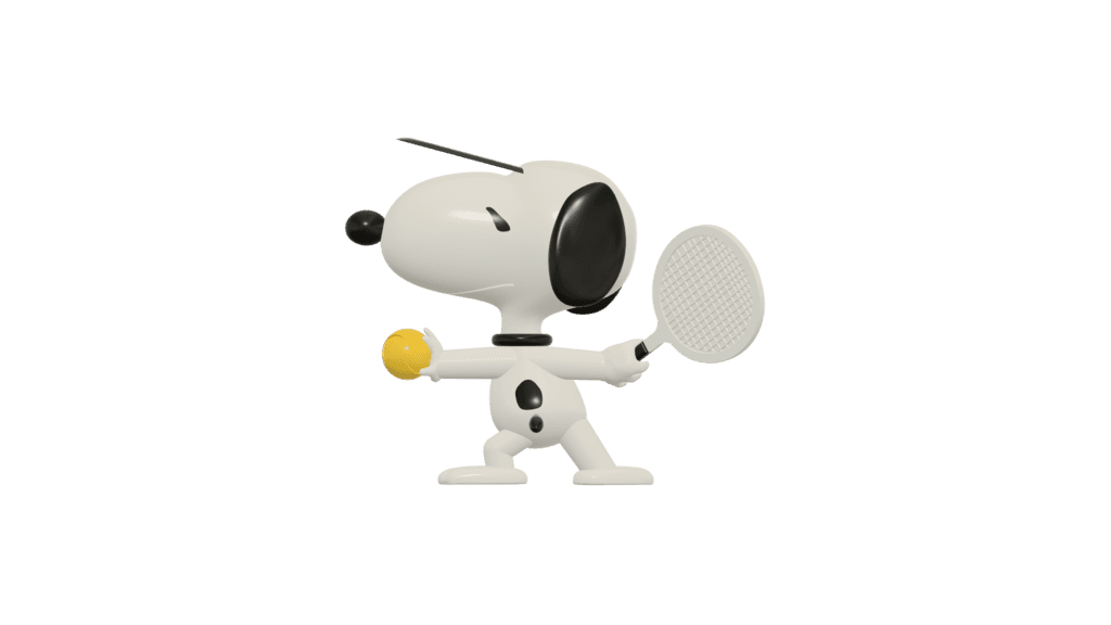 Snoopy playing tennis 3d model