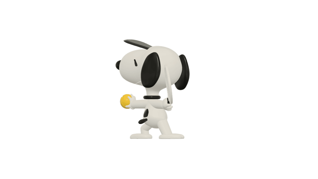 Snoopy playing tennis 3d model