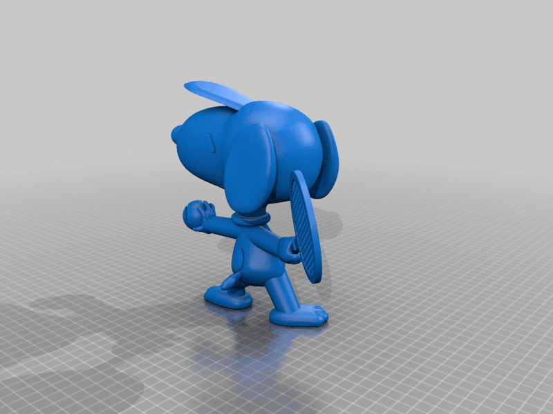 Snoopy playing tennis 3d model