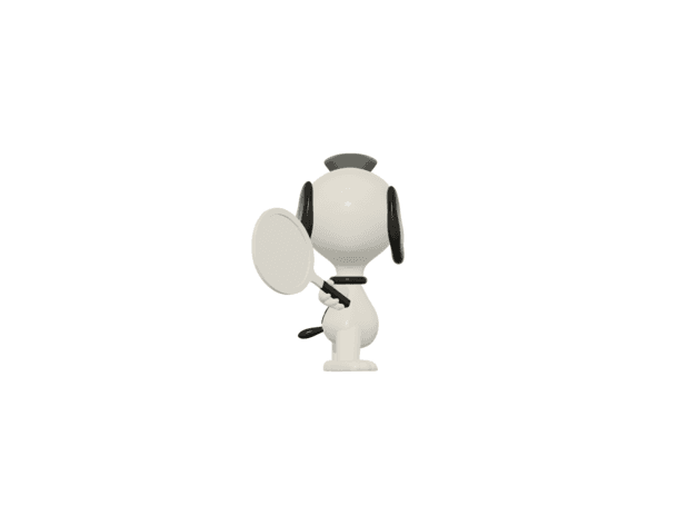 Snoopy playing tennis 3d model