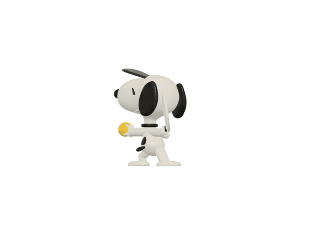 Snoopy playing tennis 3d model