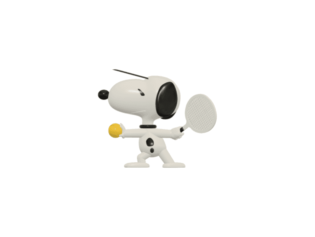 Snoopy playing tennis 3d model