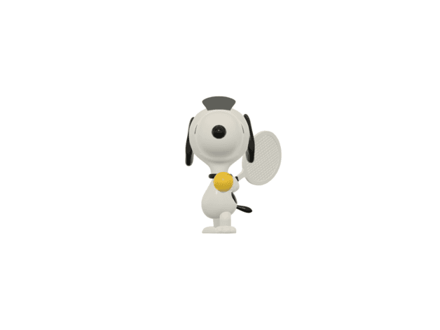 Snoopy playing tennis 3d model