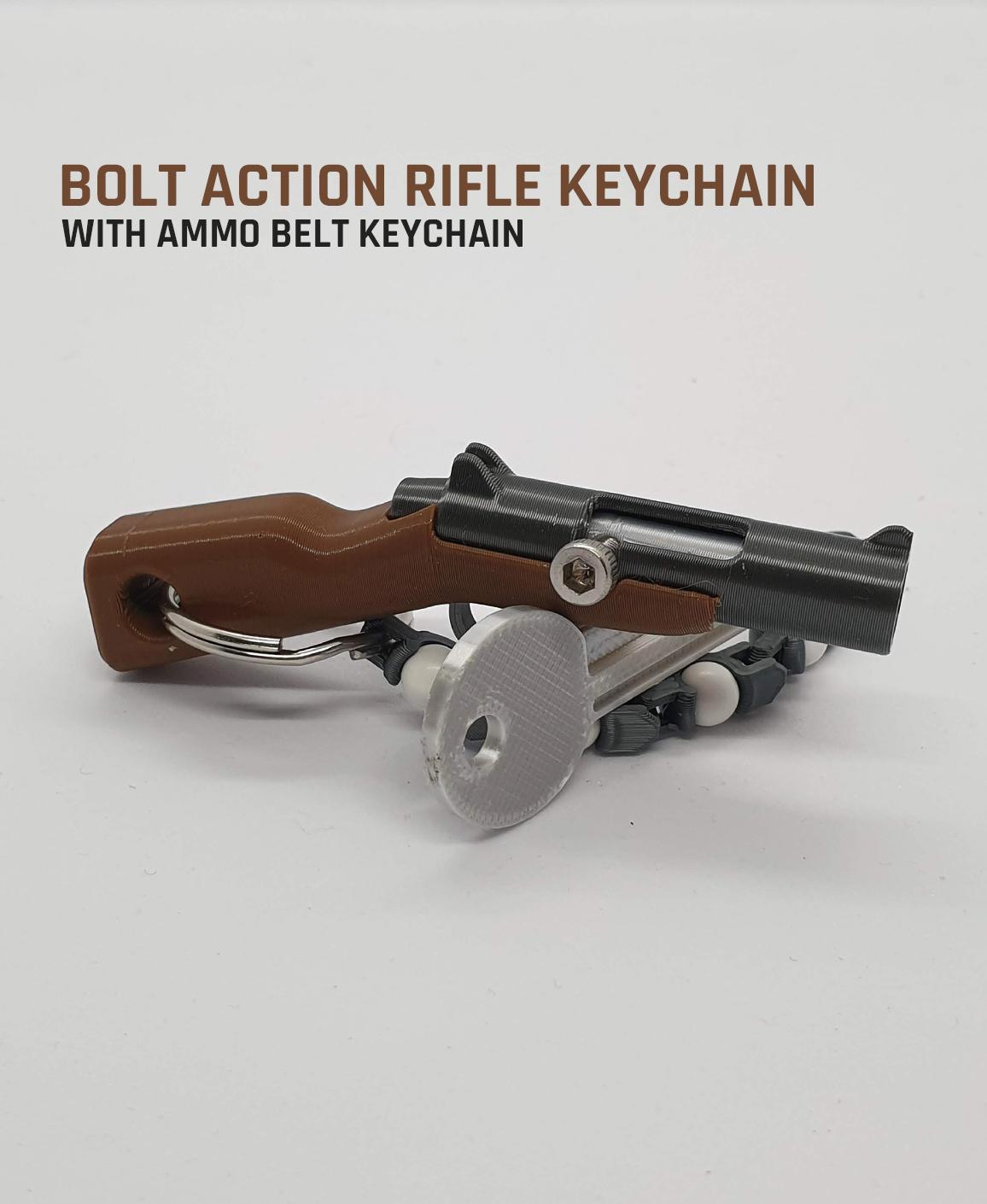 Bolt Action Rifle Keychain 3d model