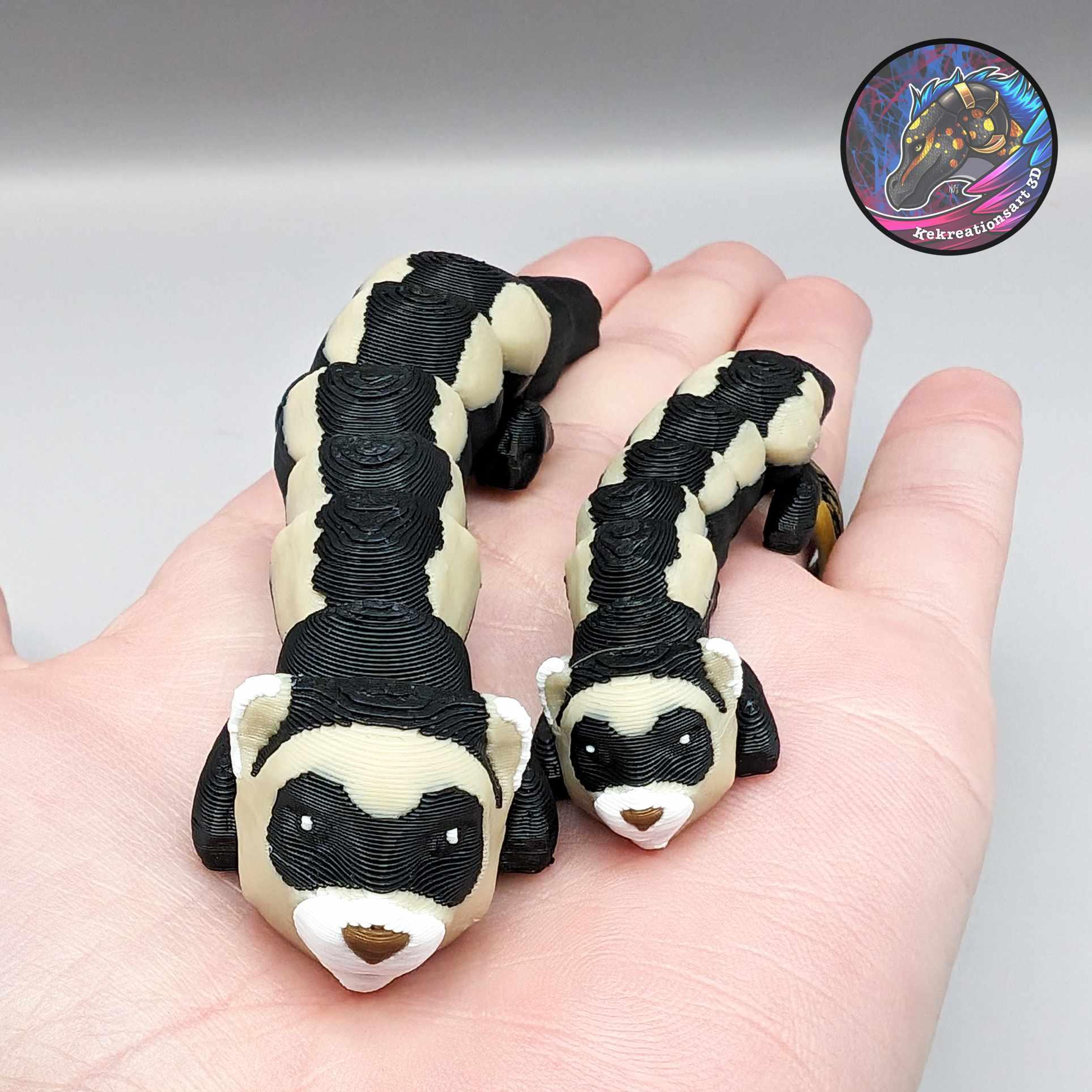 Baby Flexi Critter Set 1 (Otter, Ferret, Skunk) 3d model
