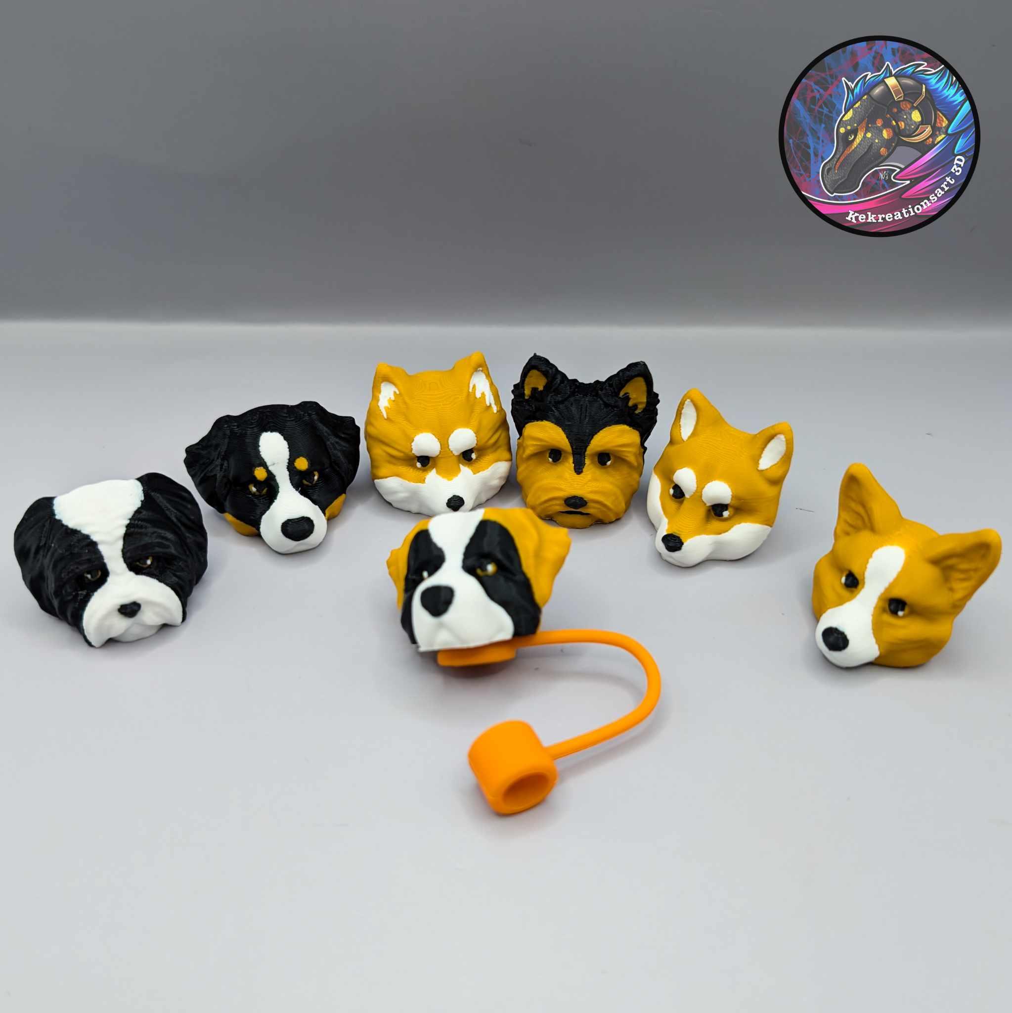 Dog set 2 keychains and toppers 3d model