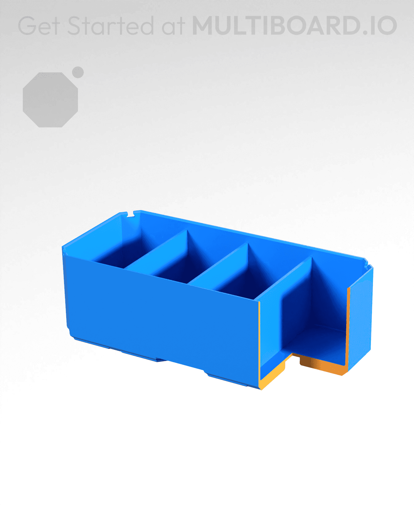 2x1x0.75 - Double Divided Bin - Multibin Insert 3d model