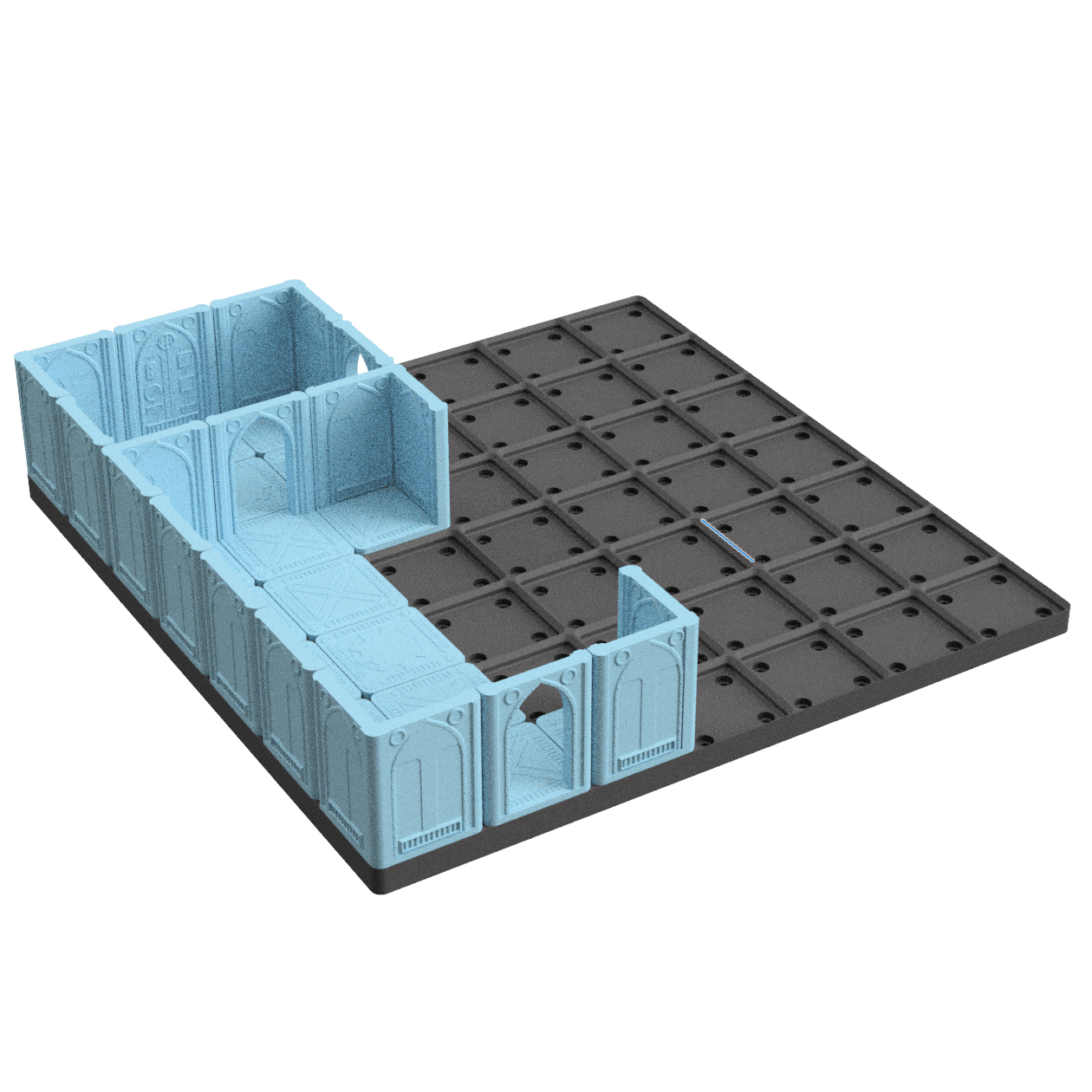Gridfinity Grimdark Spaceship Kit for Tabletop RPGs - Modular Building System 3d model