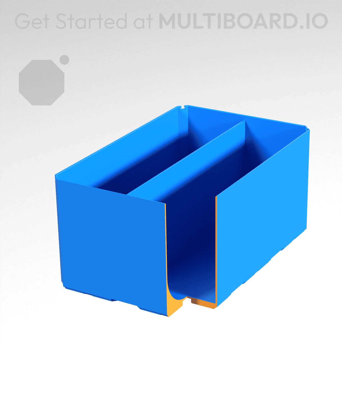 2x3x1.5 - Curved - Divided Bin - Multibin Insert 3d model