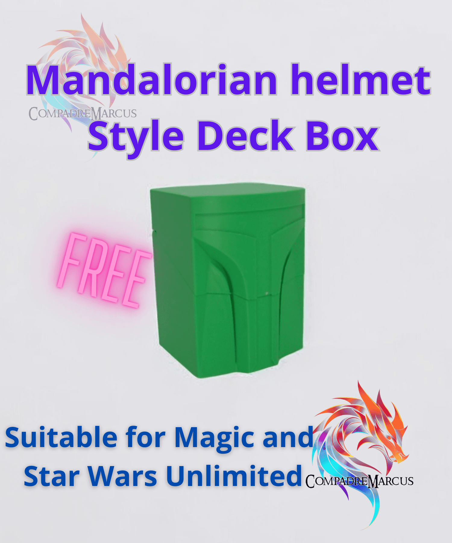 MANDALORIAN HELMET DECK BOX (Magic, Star Wars) / Easy print 3d model