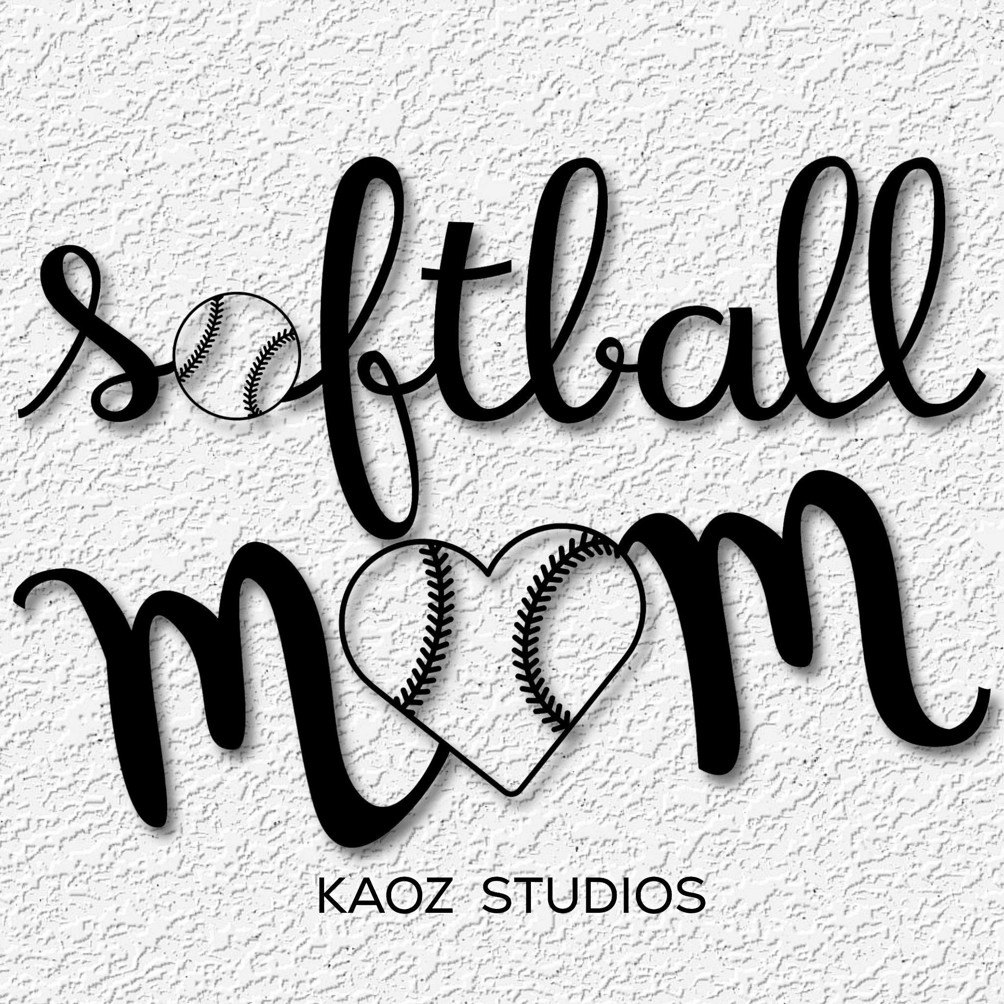 softball mom sign soft ball wall art 3d model