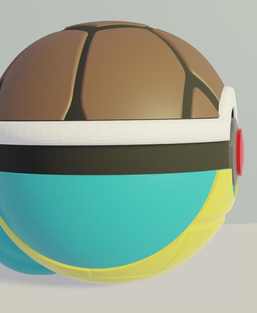 SquirBall Squirtle Themed  Pokeball - Fan Art 3d model
