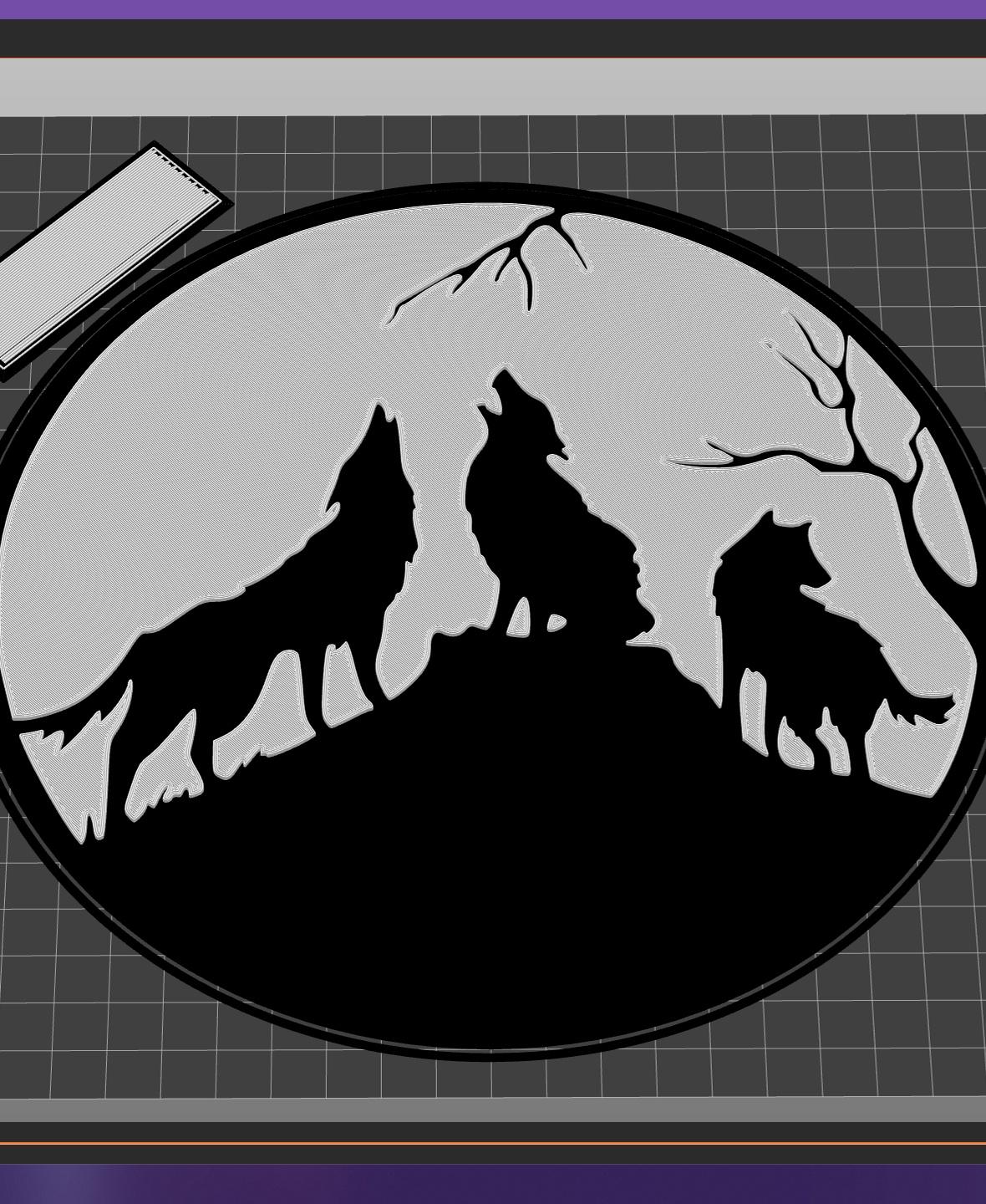 3 Wolves Howling to the Moon 3d model