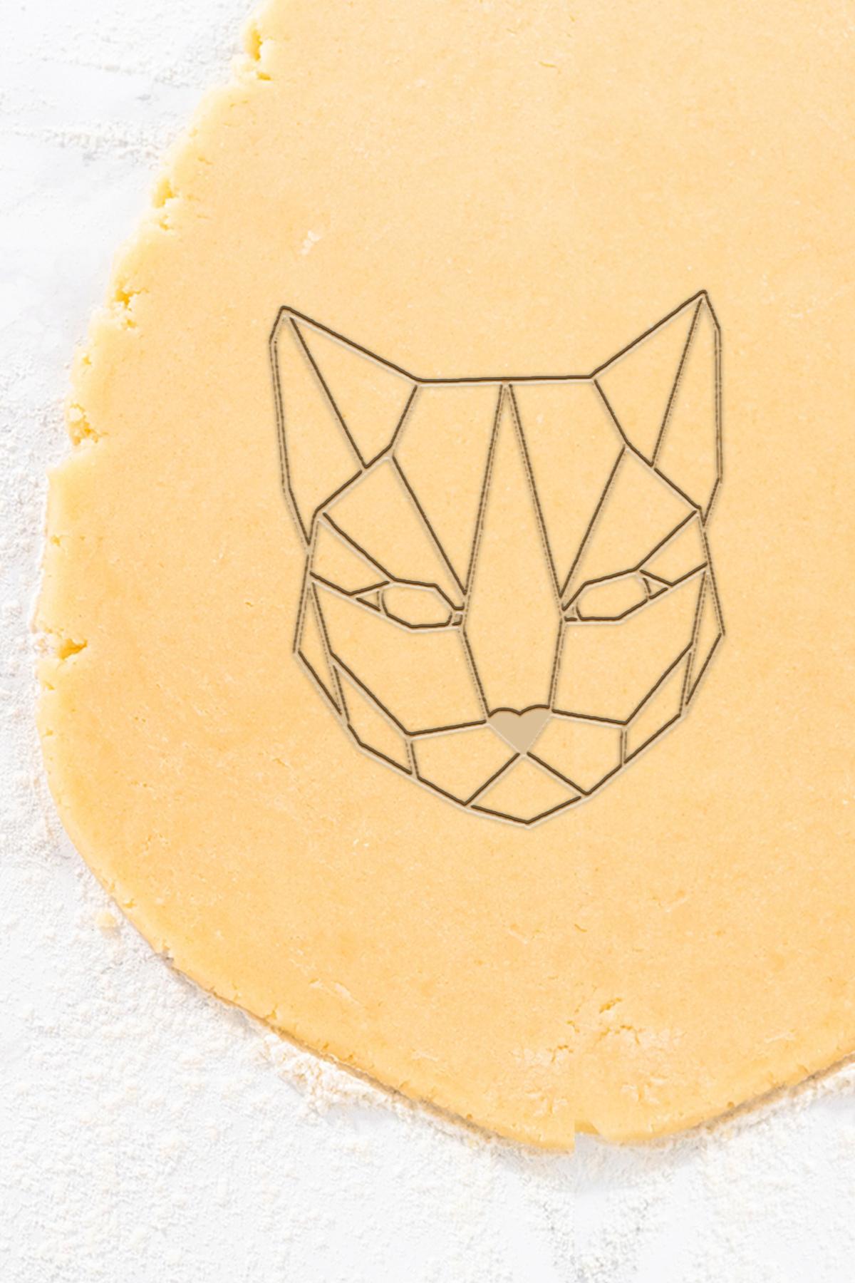 Geometric Cat Cookie Cutter, Biscuit Cutter 3d model