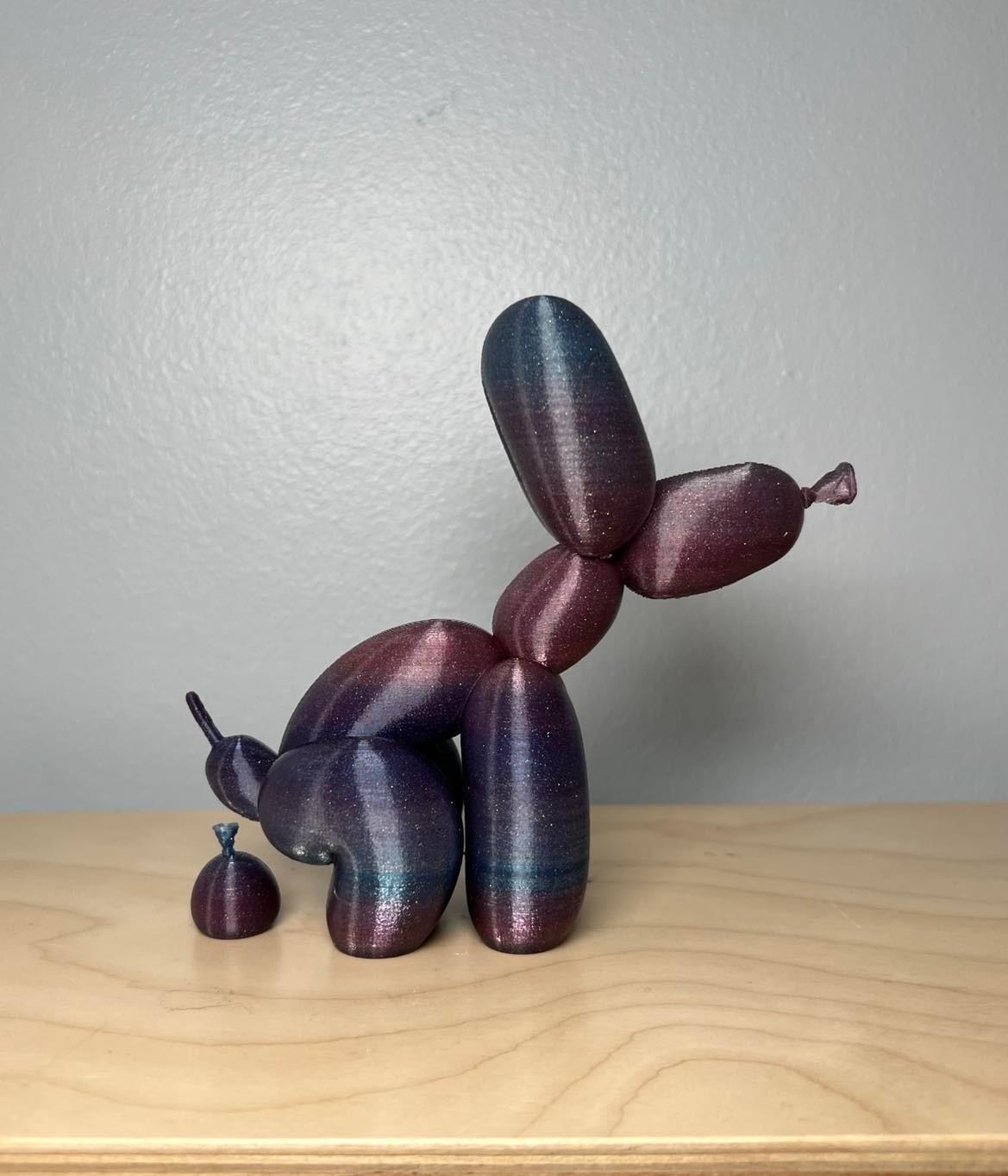 Pooping Balloon Dog - PP Nebula rainbow, printed on Ender 3v2 - 3d model