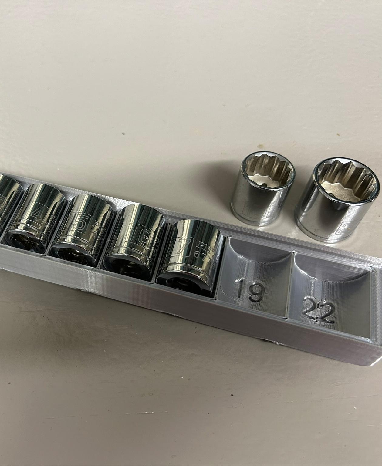 Gridfinity Metric Socket Set Holder 3d model