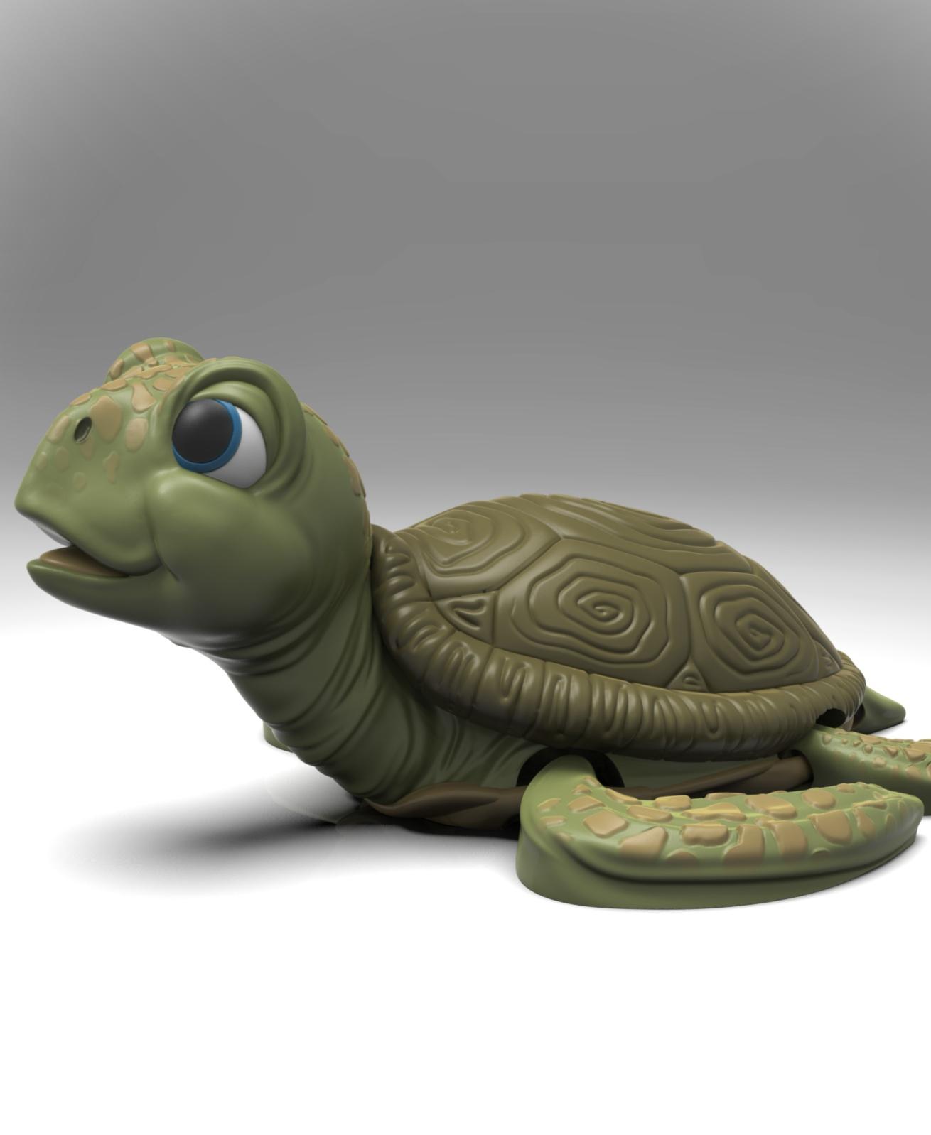 FLEXI Sea Turtle (no supports) +Bambu 3mf 3d model