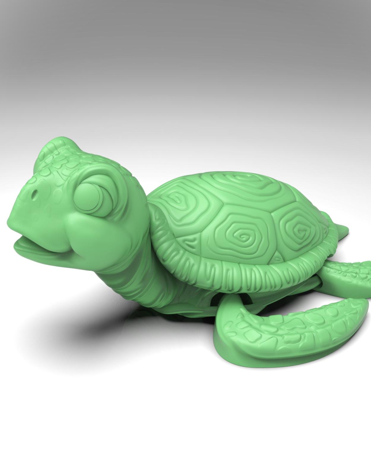 FLEXI Sea Turtle (no supports) +Bambu 3mf 3d model