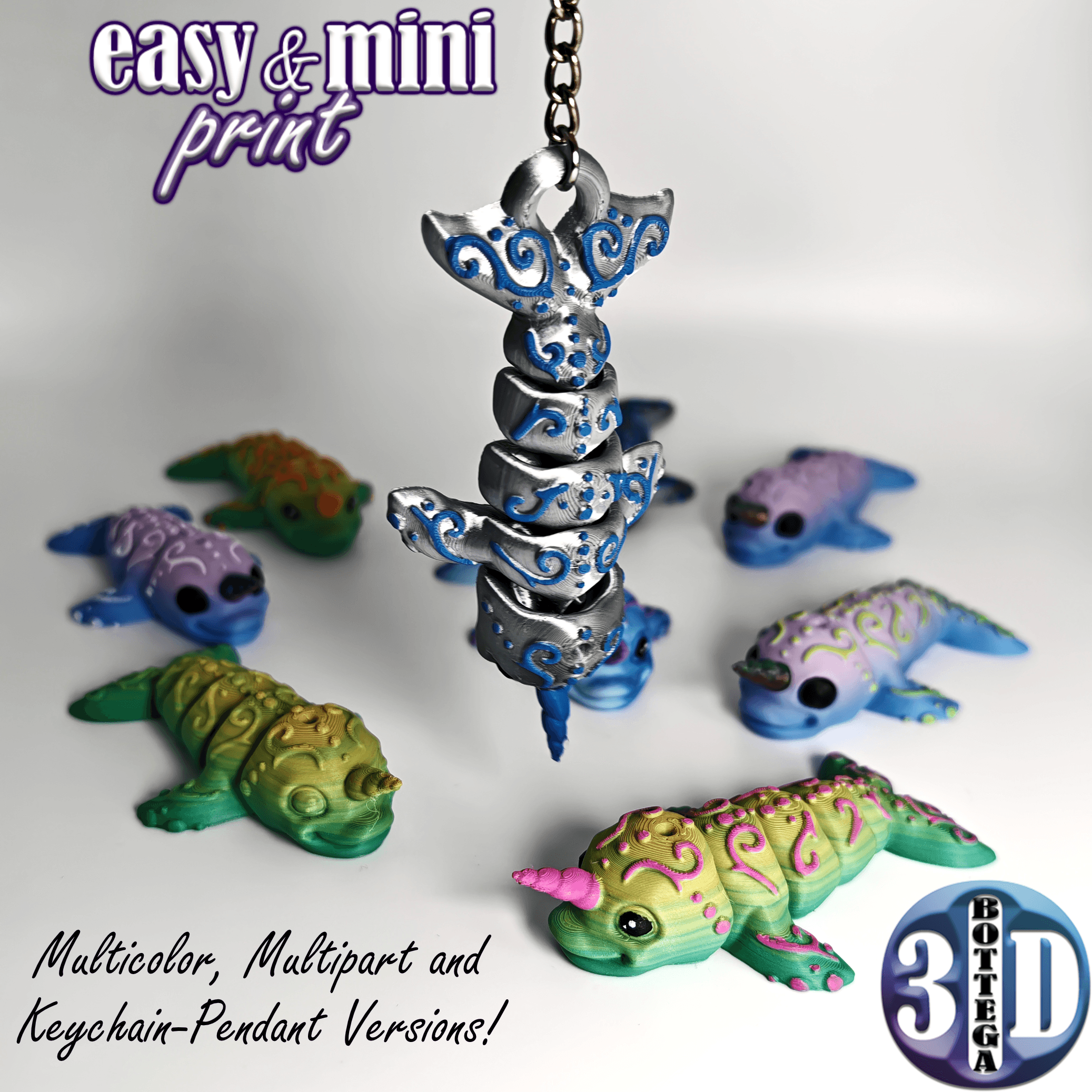 E&MP: Spirit Narwhal! + Keychain Pendant Version + multipart version  3d model