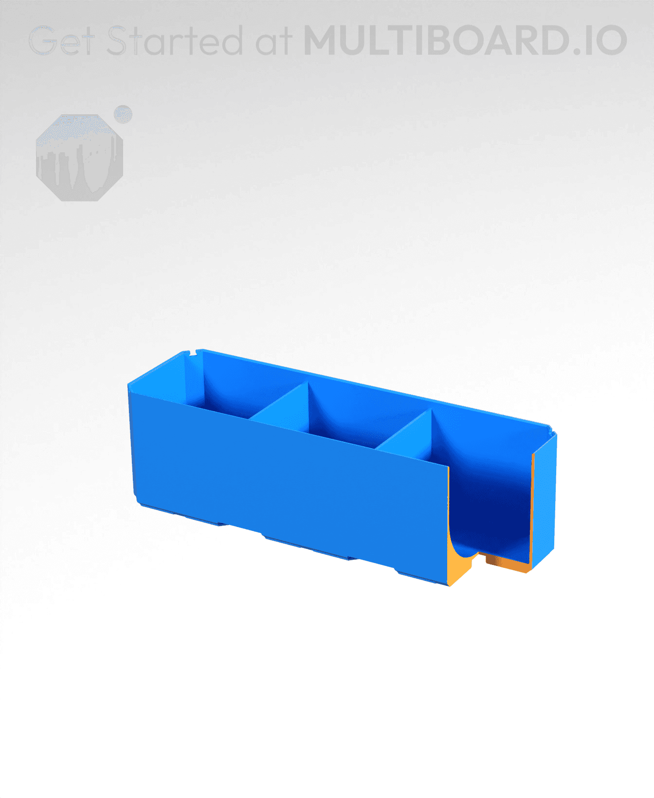 3x1x1 - Curved - Divided Bin - Multibin Insert 3d model